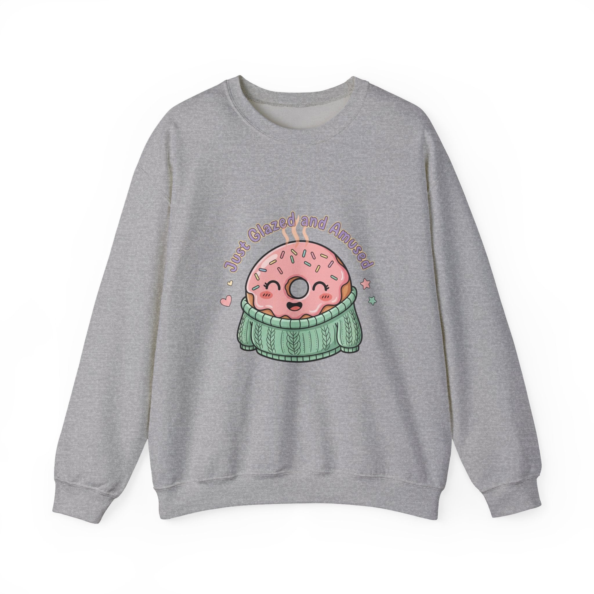 Cozy Donut Illustration Sweatshirt | Food Pun Comfort, Pastel Snack Humor