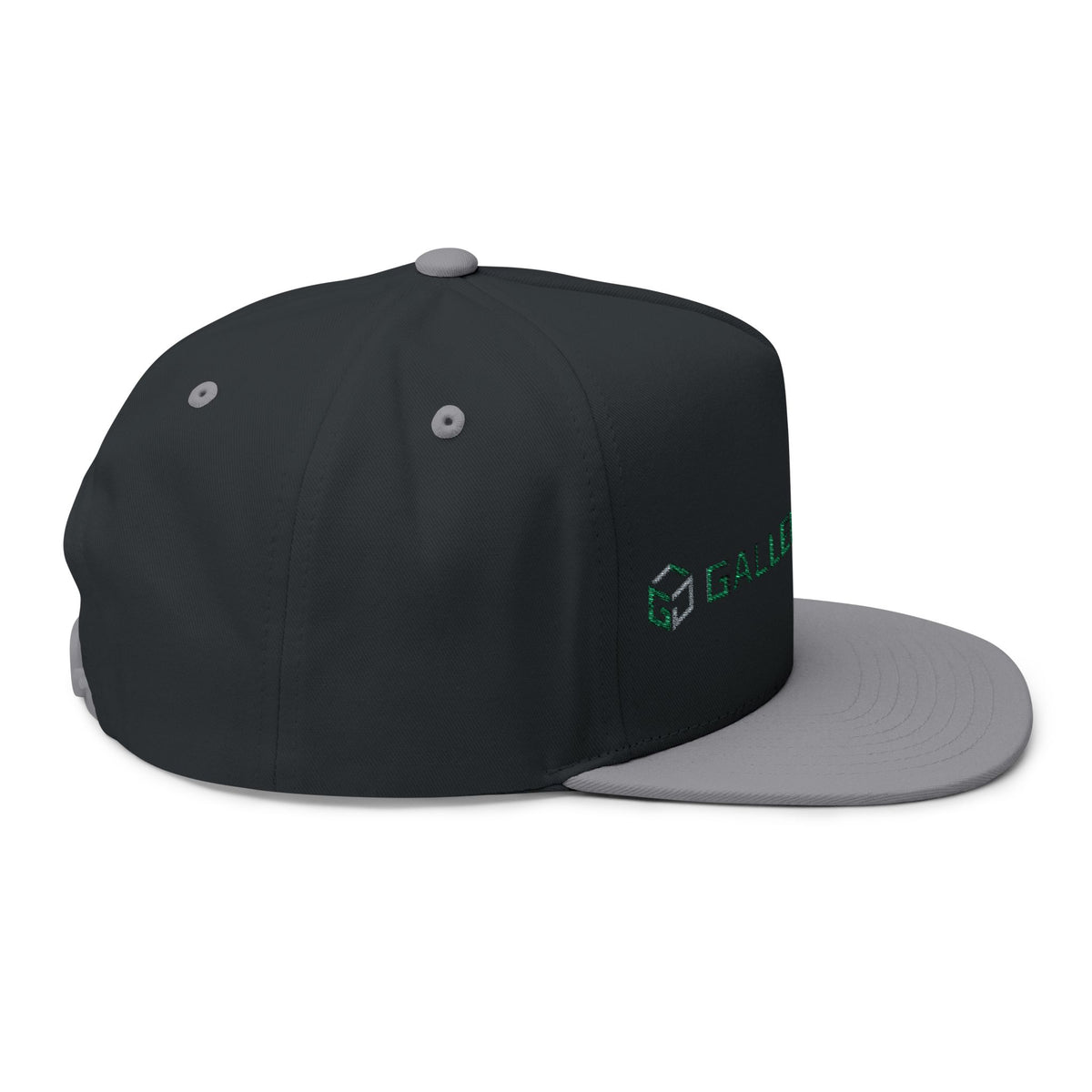 Embroidered Flat Bill Cap — GalleherDuffy Logo Snapback