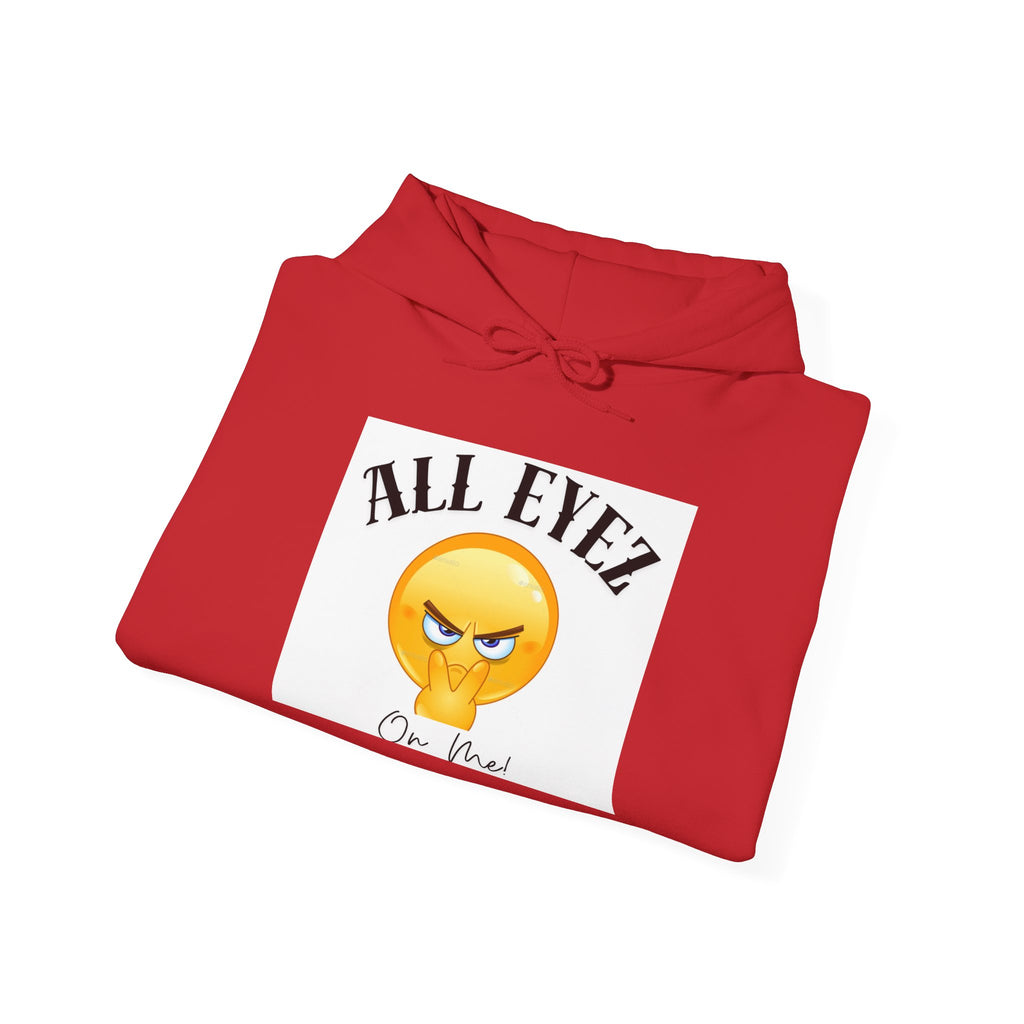 Hoodie — "All Eyez On Me" Angry Emoji Pullover with QR Code Back