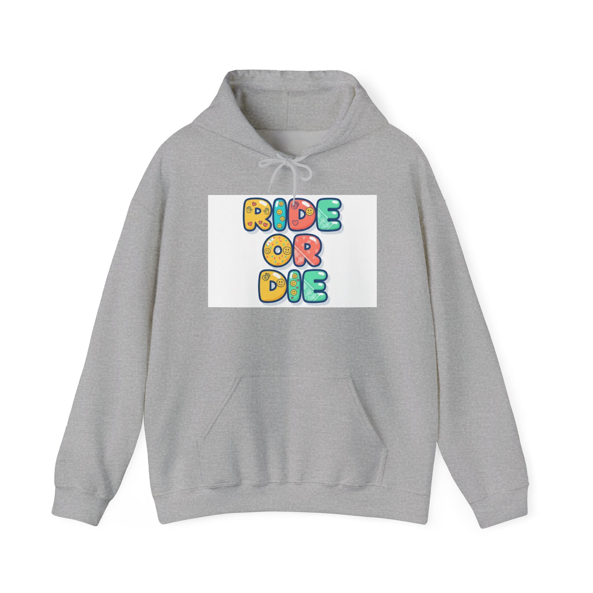Ride Or Die Hoodie | Galentine’s Friendship Sweatshirt, Pink Red Chunky Type