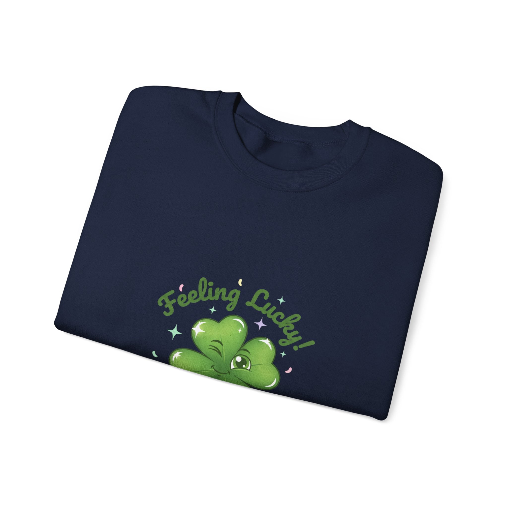 Feeling Lucky Clover Crewneck Sweatshirt | luck energy shirt, green luck design