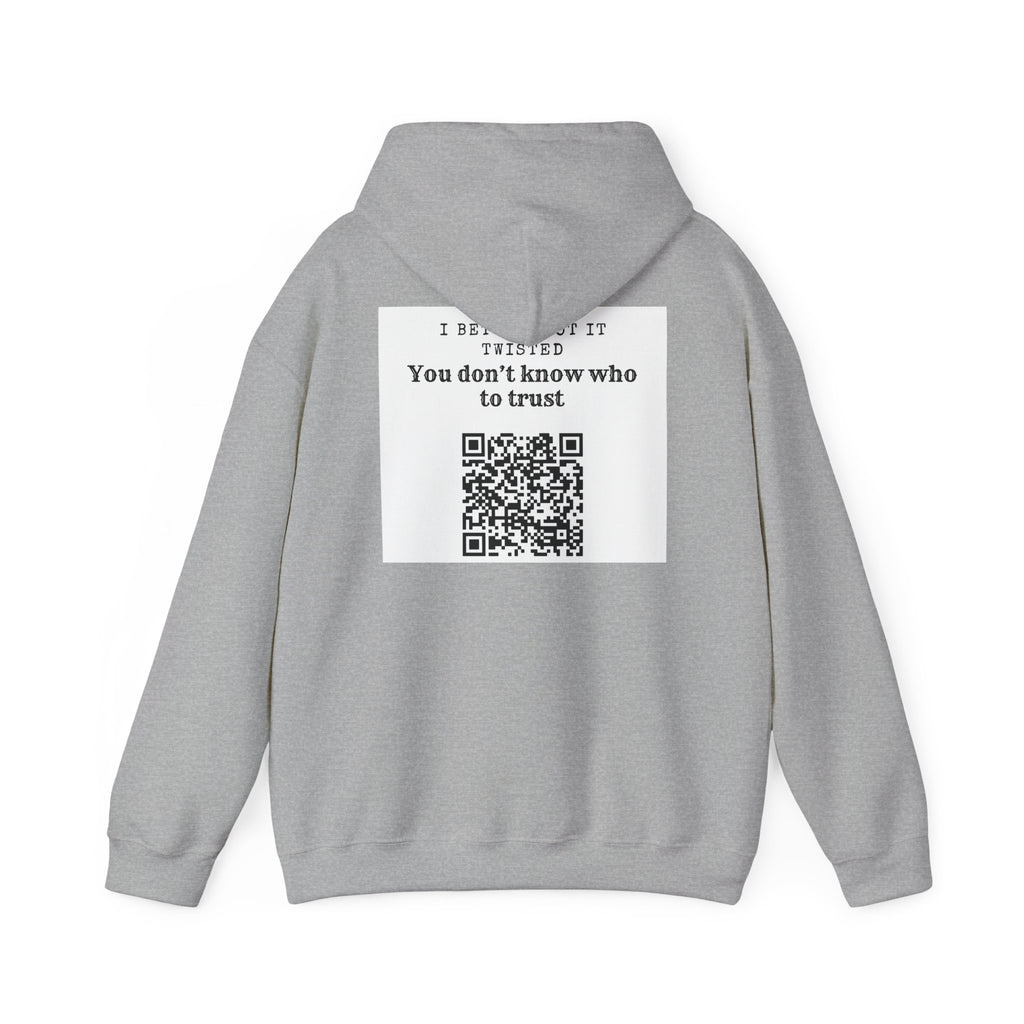 Hoodie — "All Eyez On Me" Angry Emoji Pullover with QR Code Back