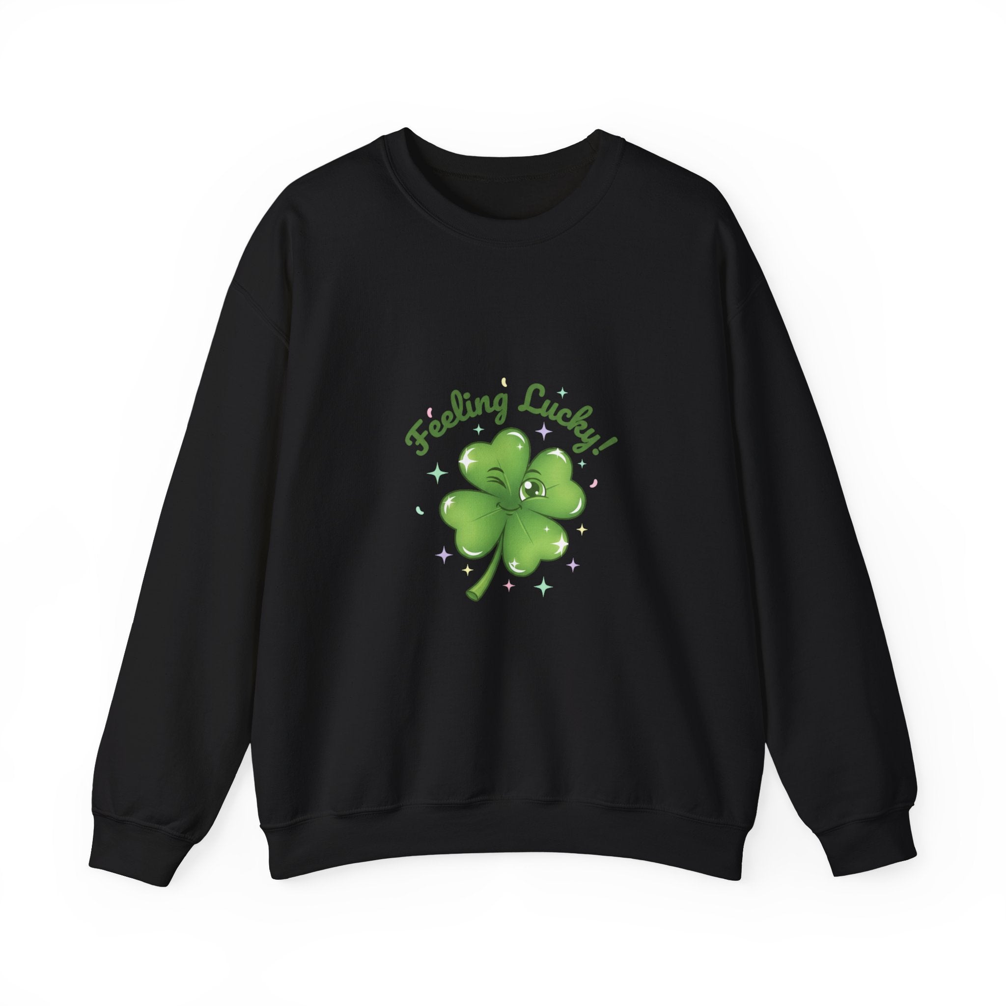 Feeling Lucky Clover Crewneck Sweatshirt | luck energy shirt, green luck design