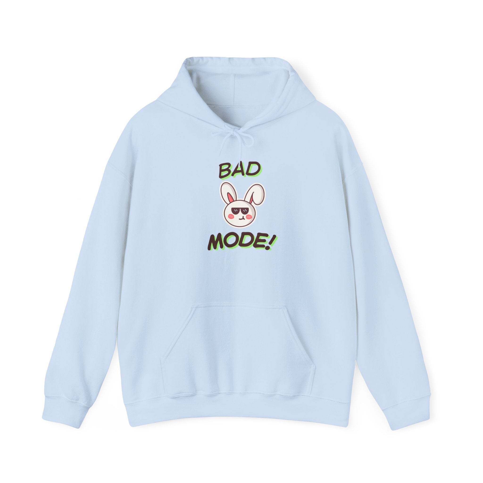 Bad "Bunny" Mode Hoodie — Cute Bunny 'Bad Mode!' Front + 'Scan Me' QR Back