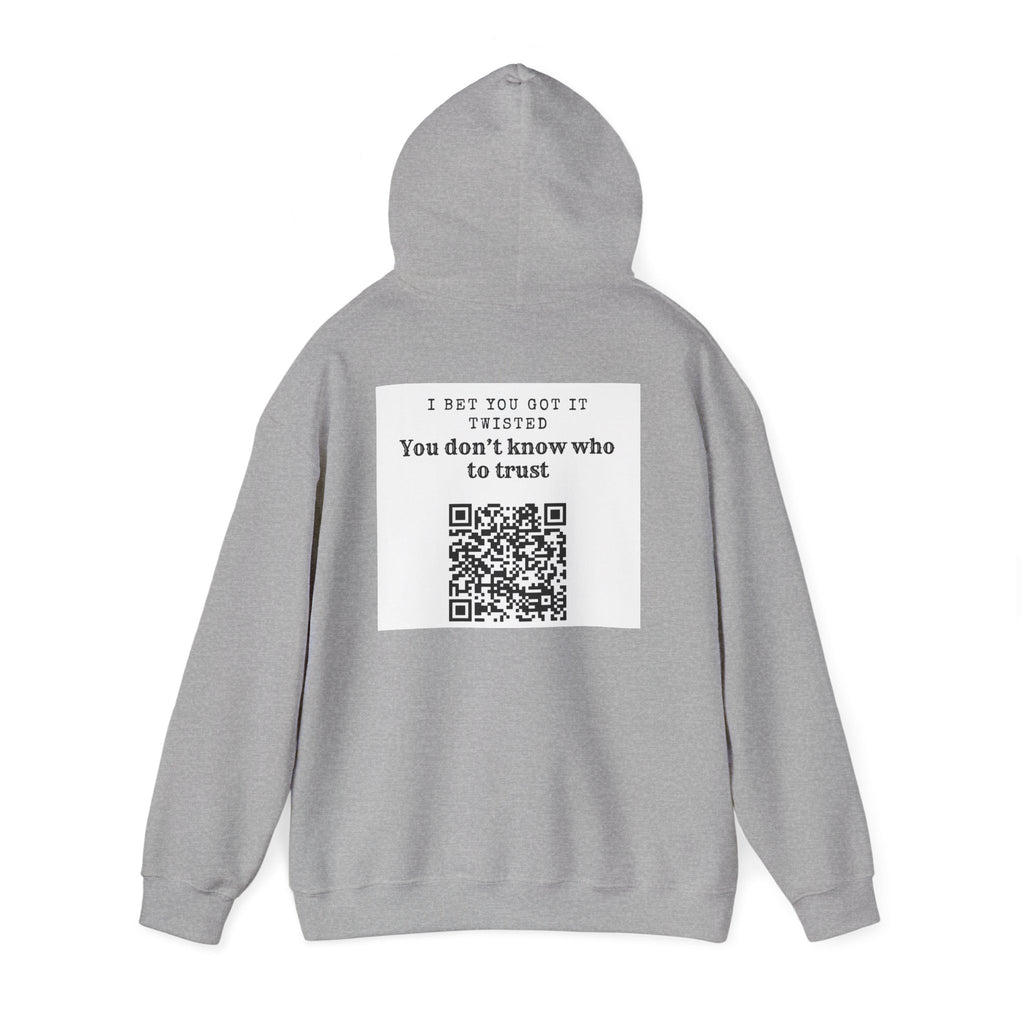 Hoodie — "All Eyez On Me" Angry Emoji Pullover with QR Code Back