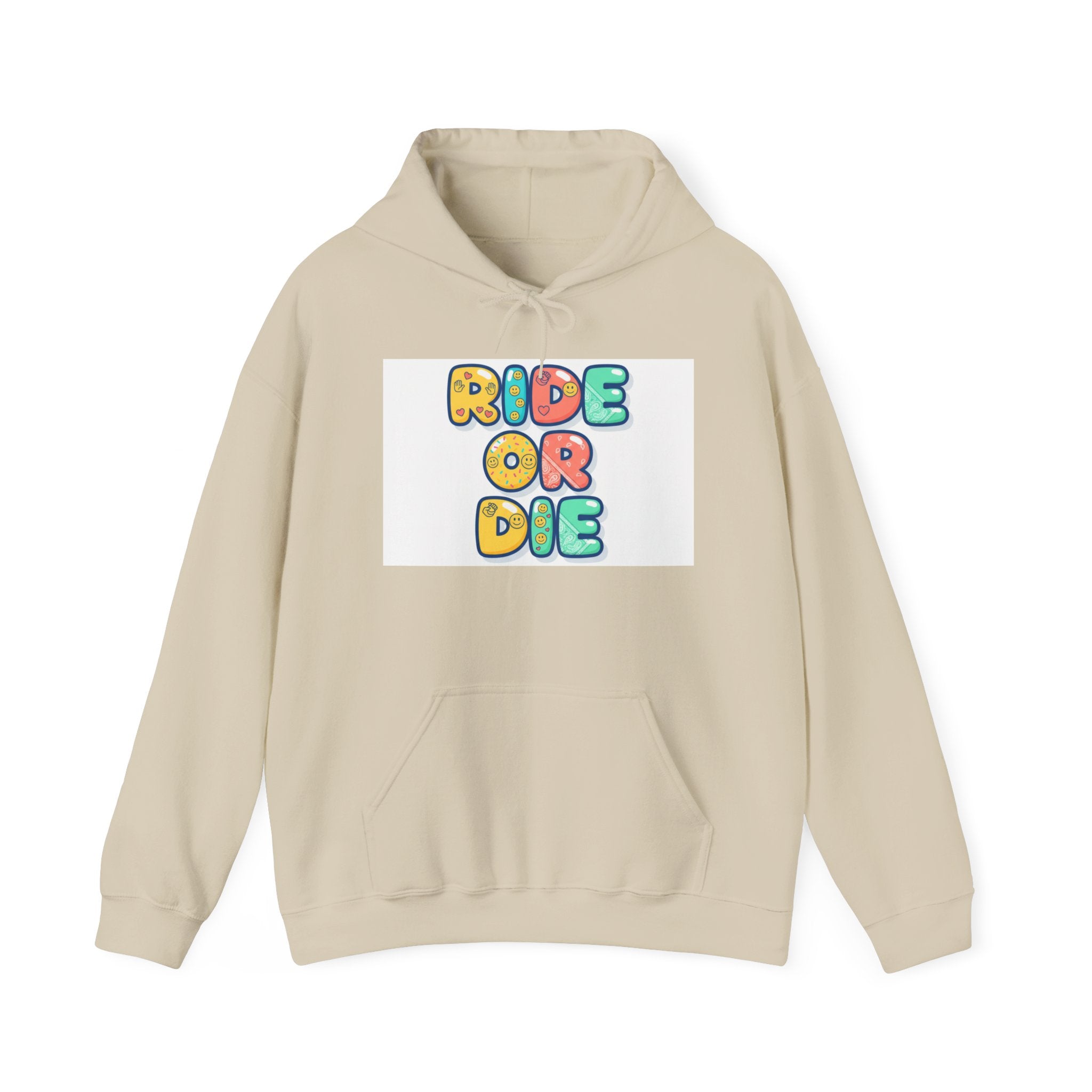 Ride Or Die Hoodie | Galentine’s Friendship Sweatshirt, Pink Red Chunky Type
