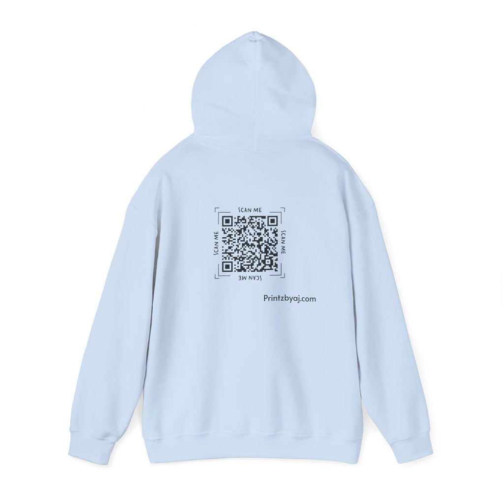 Beast Mode Emoji Hoodie with QR Code Back — Funny Gym Motivation Sweatshirt