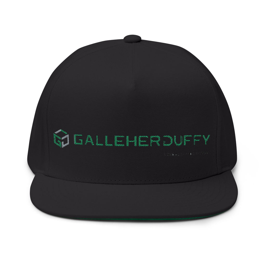 Embroidered Flat Bill Cap — GalleherDuffy Logo Snapback
