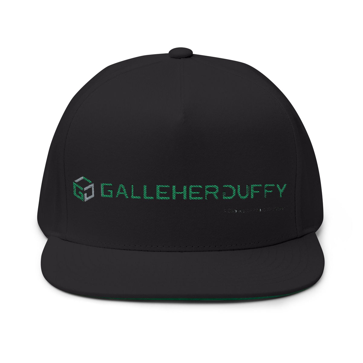 Embroidered Flat Bill Cap — GalleherDuffy Logo Snapback