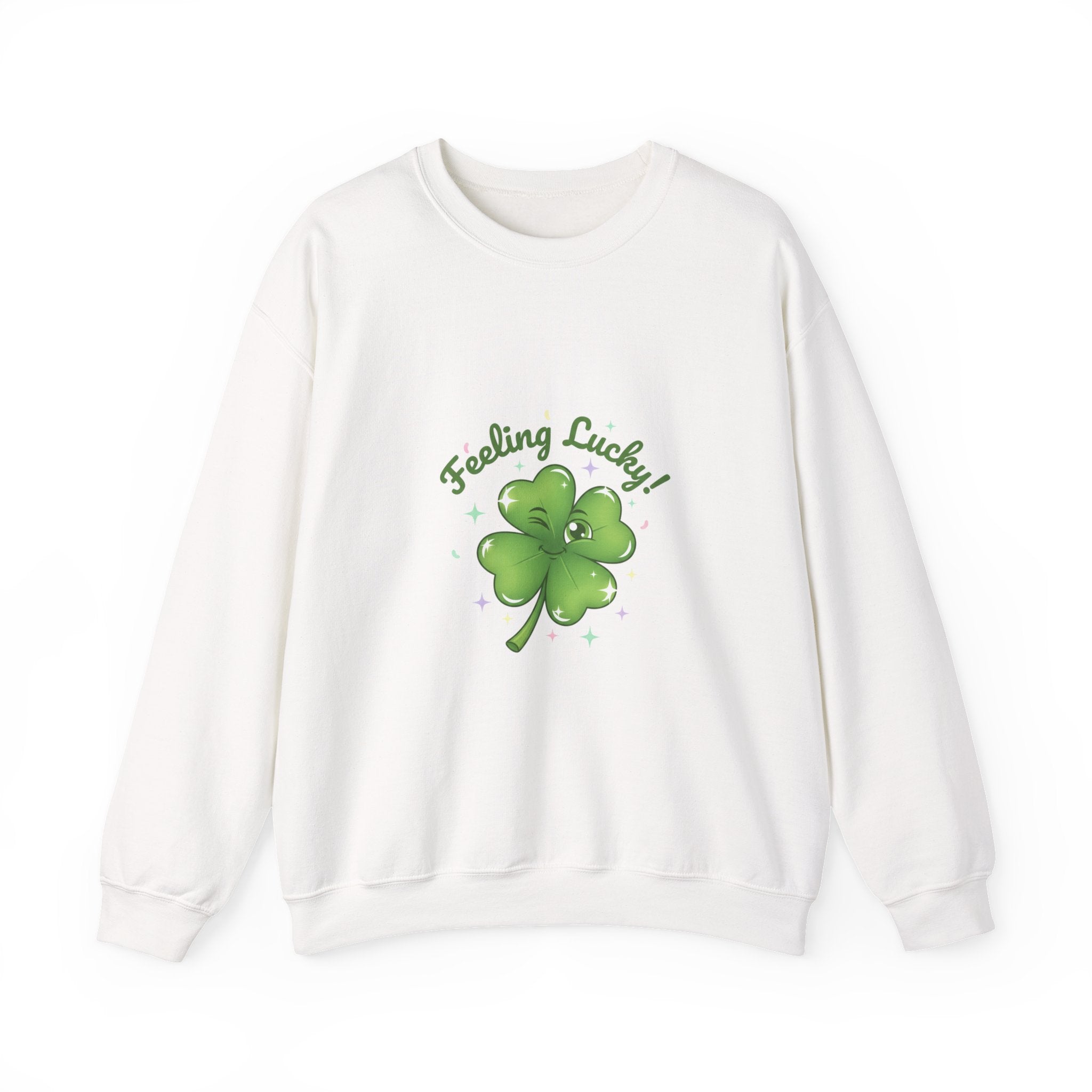 Feeling Lucky Clover Crewneck Sweatshirt | luck energy shirt, green luck design