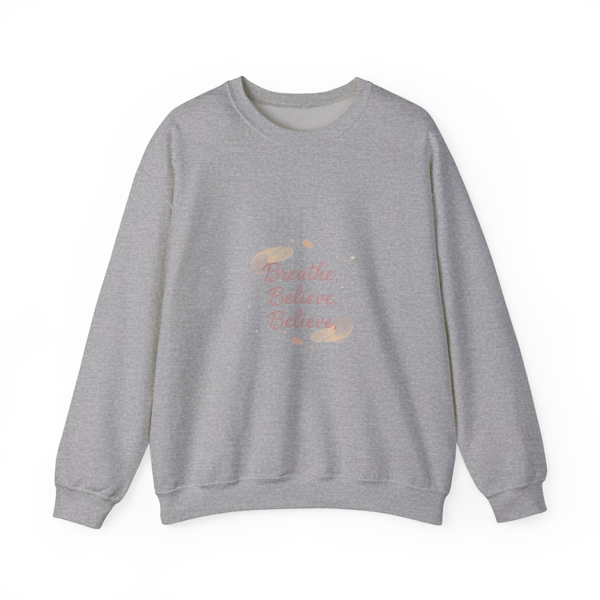 breathe believe, micro-affirmation sweatshirt | encouragement quote art
