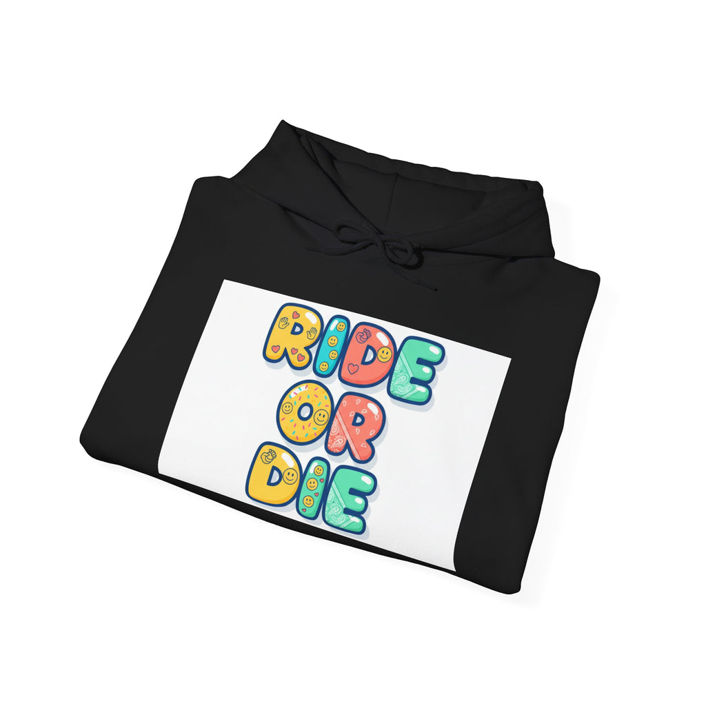 Ride Or Die Hoodie | Galentine’s Friendship Sweatshirt, Pink Red Chunky Type