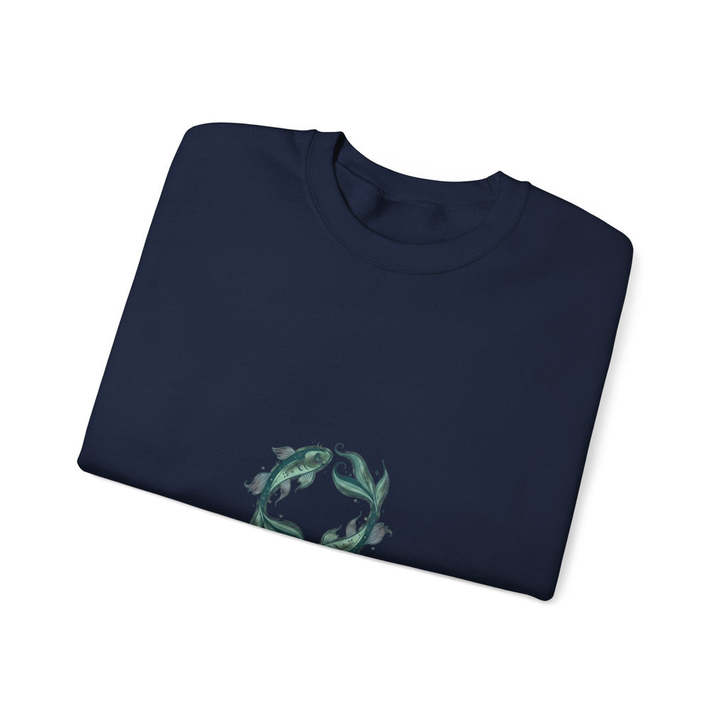 Pisces ribbon fish illustration Sweatshirt | zodiac Pisces symbol, duality art