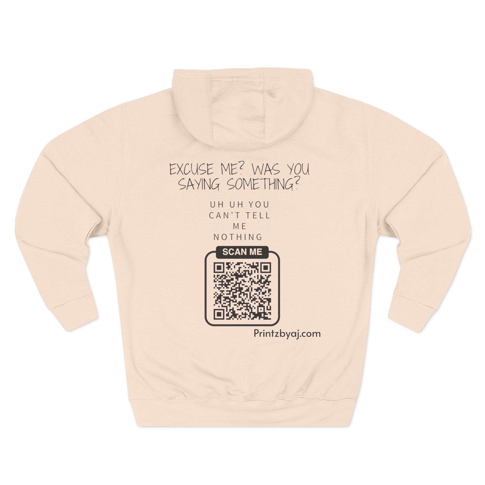 Hoodie — "Excuse Me?" QR Code Graphic Fleece Hoodie