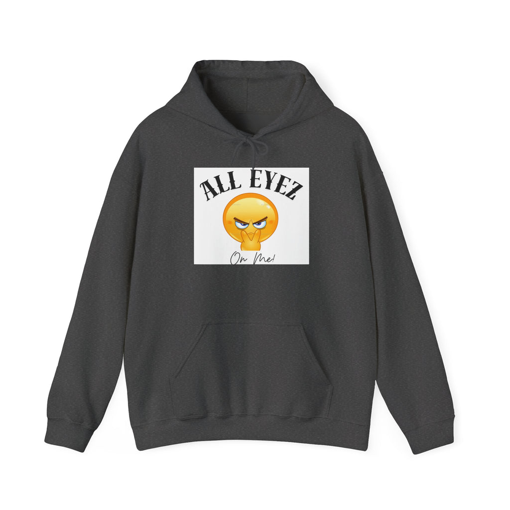 Hoodie — "All Eyez On Me" Angry Emoji Pullover with QR Code Back