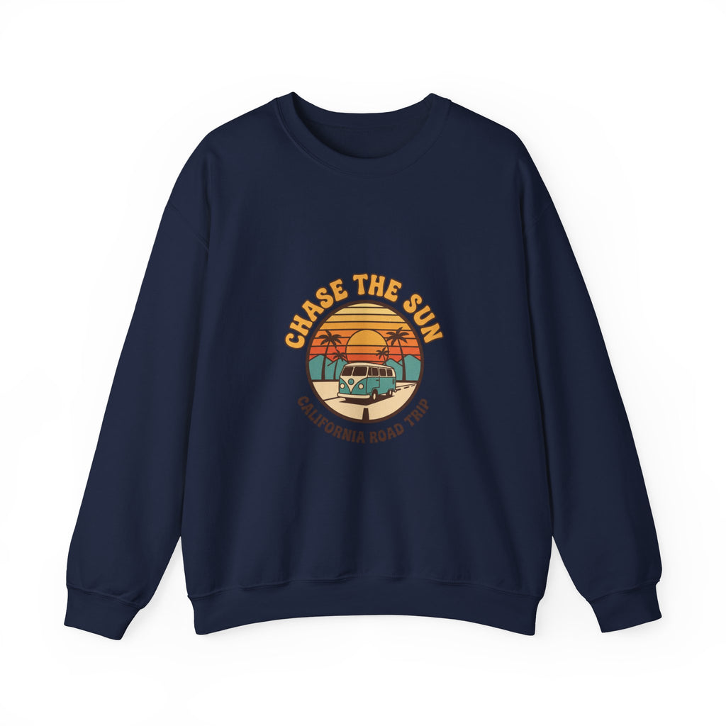 Chase the Sun California Road Trip Sweatshirt | 70s Sunset Vintage Palm Graphic