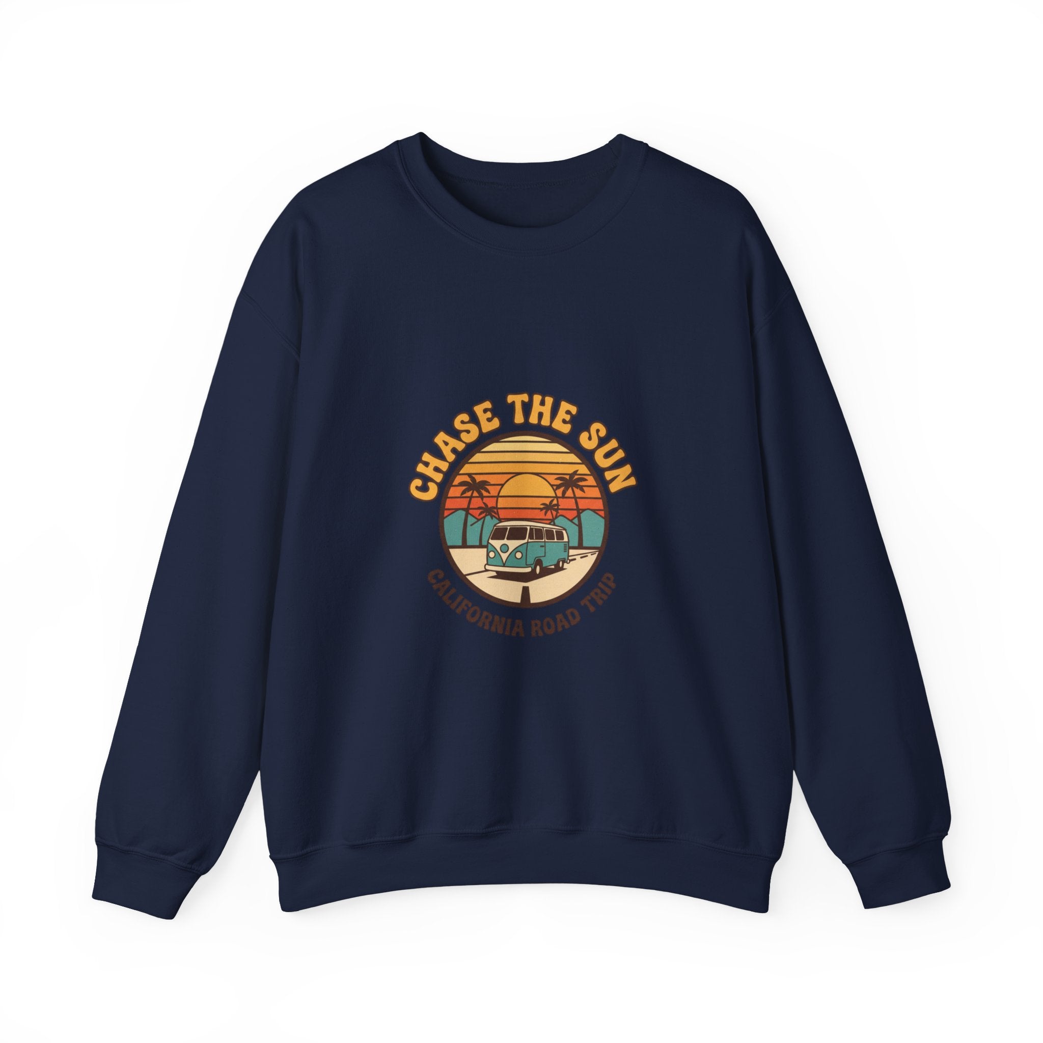 Chase the Sun California Road Trip Sweatshirt | 70s Sunset Vintage Palm Graphic