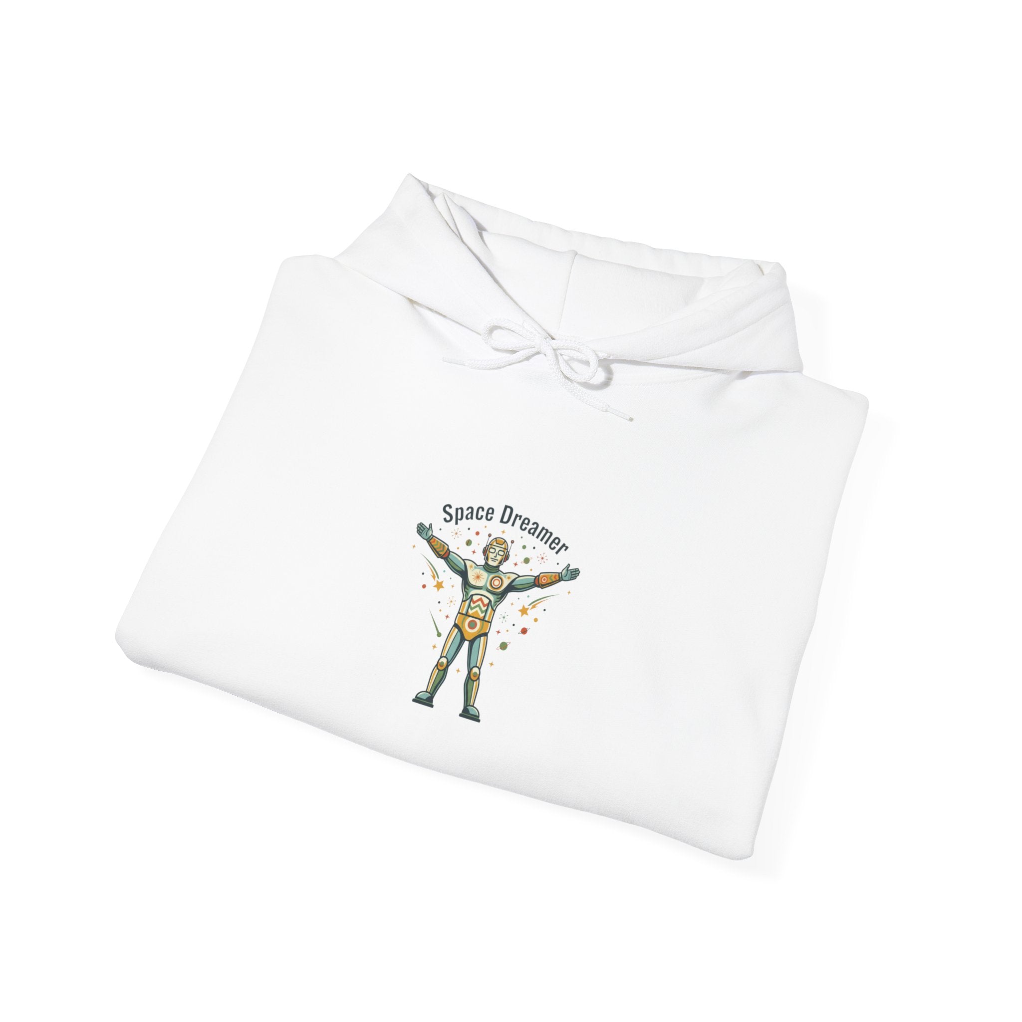 Mid-Century Space Art Hoodie | Retro-Futurism, Starburst Rocket