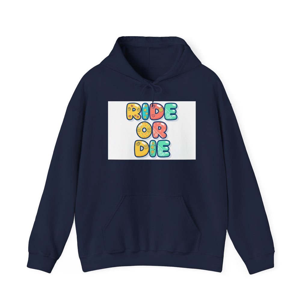 Ride Or Die Hoodie | Galentine’s Friendship Sweatshirt, Pink Red Chunky Type