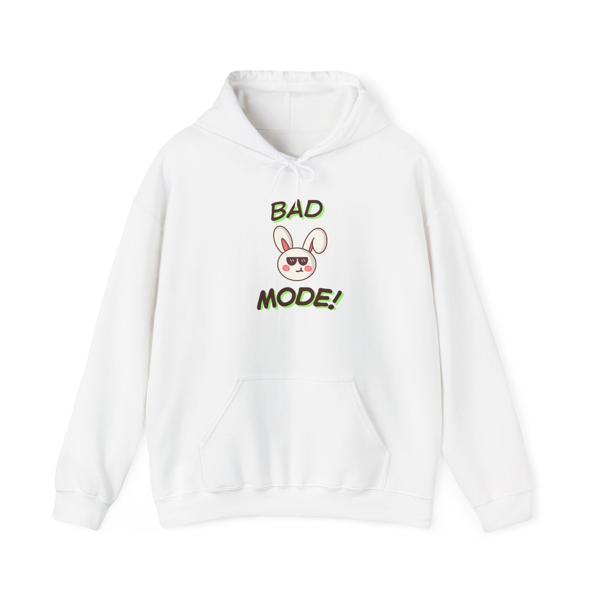 Bad "Bunny" Mode Hoodie — Cute Bunny 'Bad Mode!' Front + 'Scan Me' QR Back