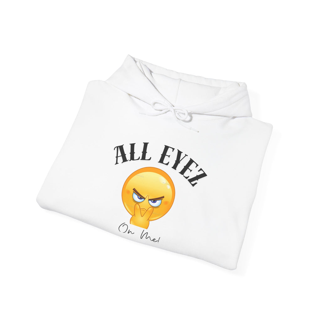 Hoodie — "All Eyez On Me" Angry Emoji Pullover with QR Code Back
