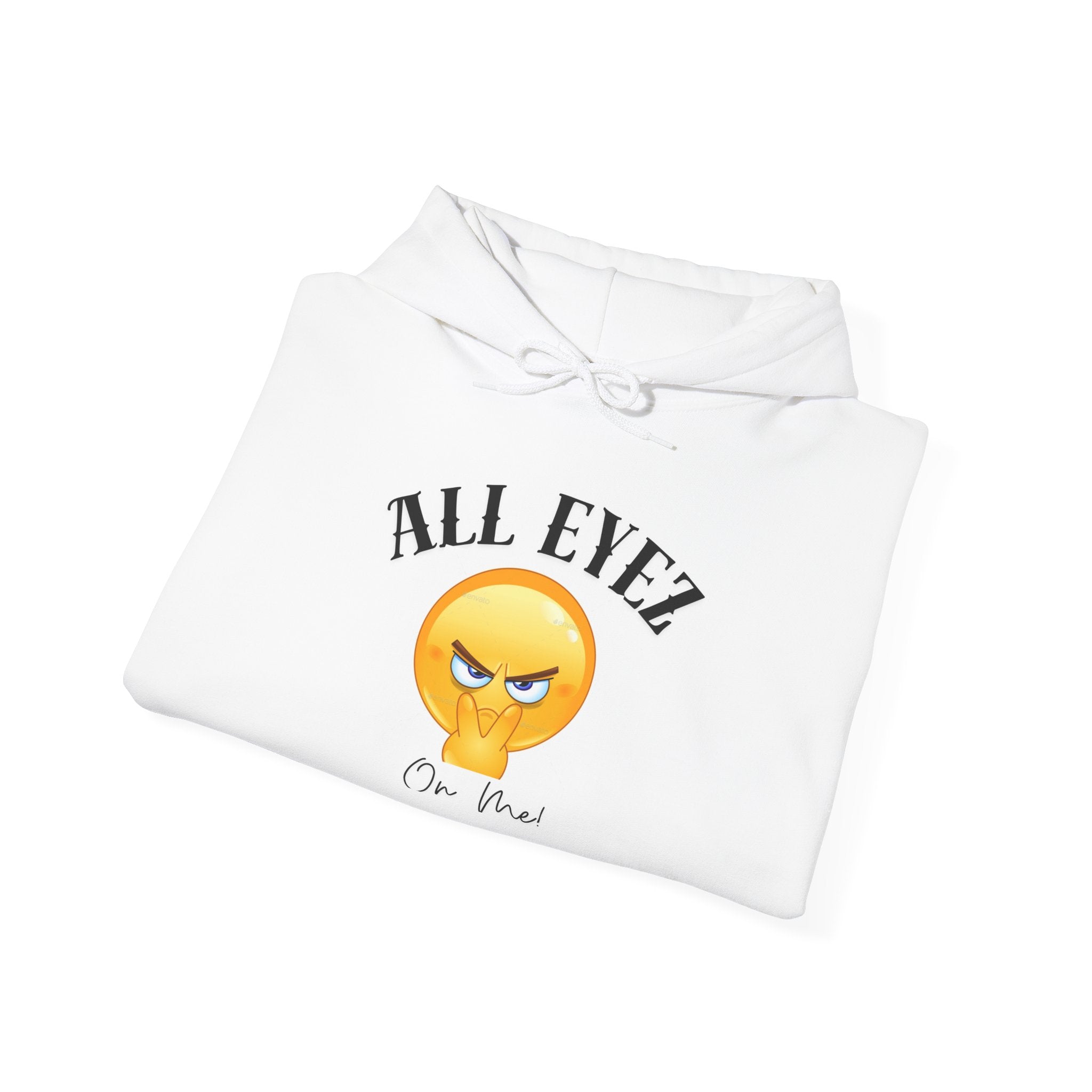 Hoodie — "All Eyez On Me" Angry Emoji Pullover with QR Code Back