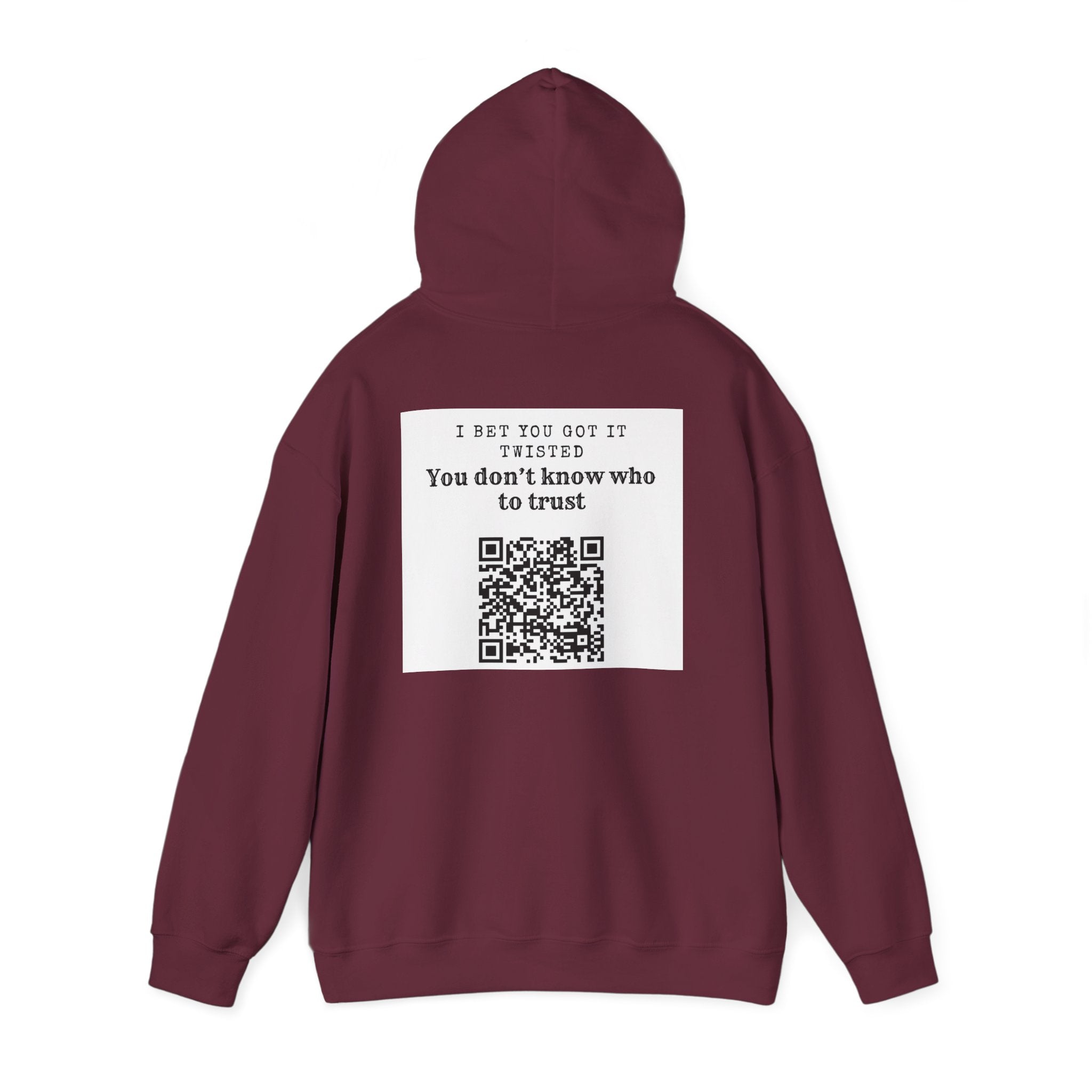 Hoodie — "All Eyez On Me" Angry Emoji Pullover with QR Code Back