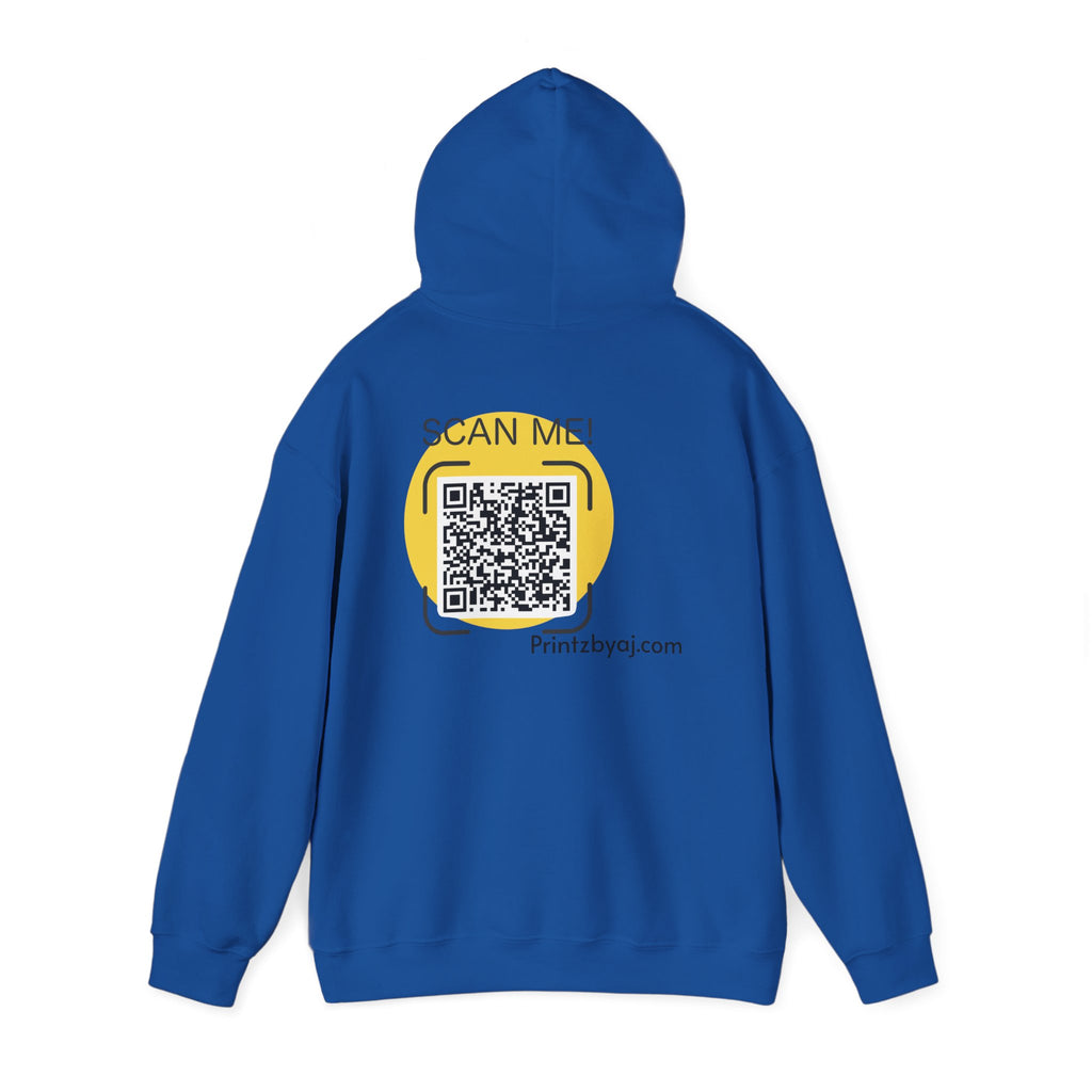 80's Mode Hoodie - Retro 1980s Script Pullover with Back QR Code