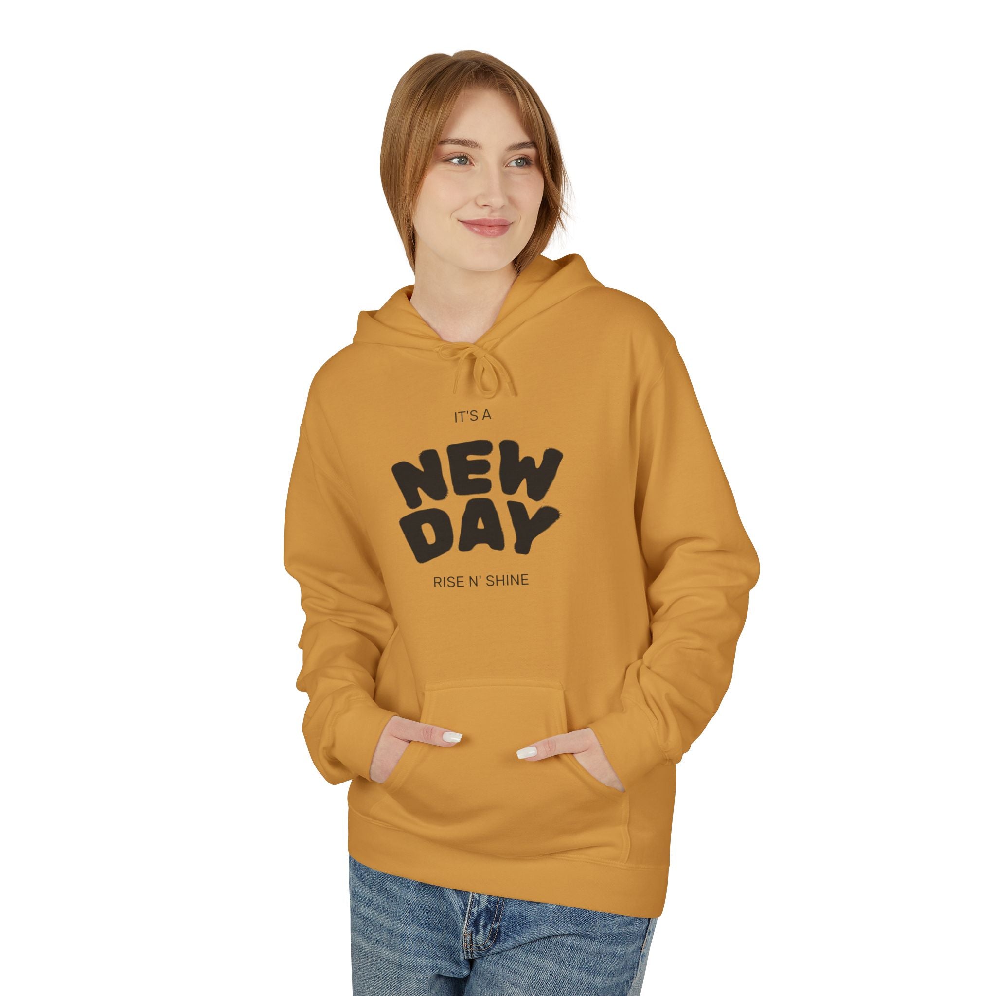 New Day Graphic Hoodie — "It's a New Day" Motivational Pullover