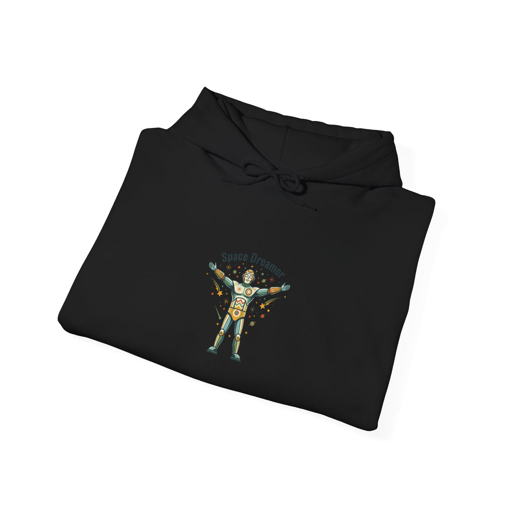 Mid-Century Space Art Hoodie | Retro-Futurism, Starburst Rocket