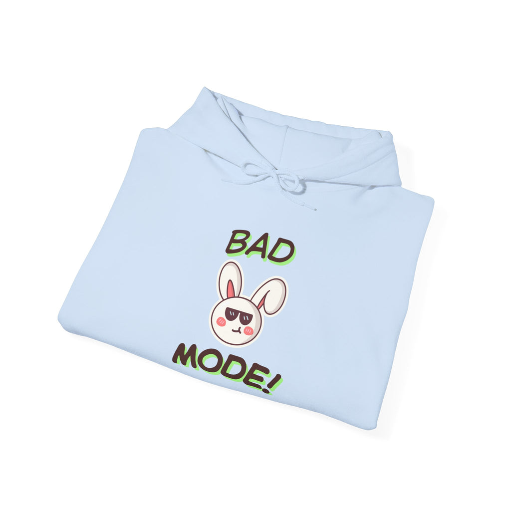 Bad "Bunny" Mode Hoodie — Cute Bunny 'Bad Mode!' Front + 'Scan Me' QR Back