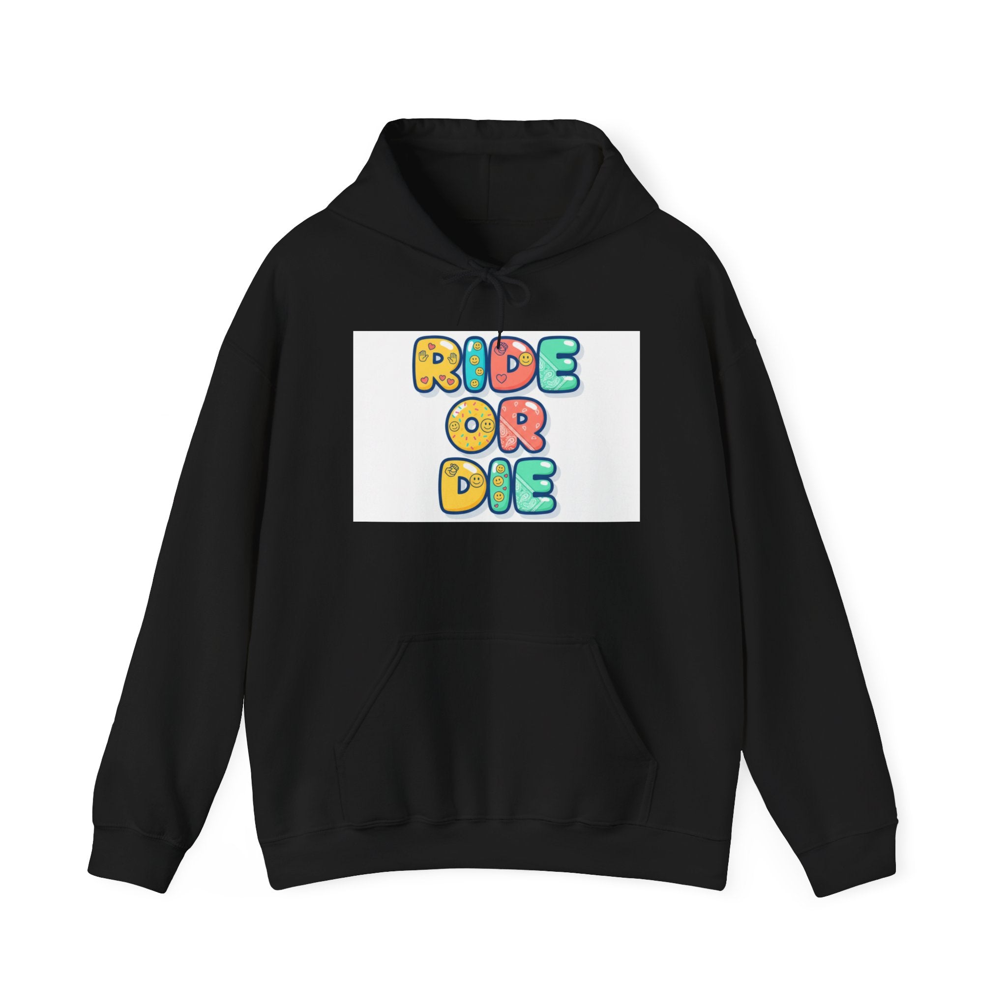 Ride Or Die Hoodie | Galentine’s Friendship Sweatshirt, Pink Red Chunky Type
