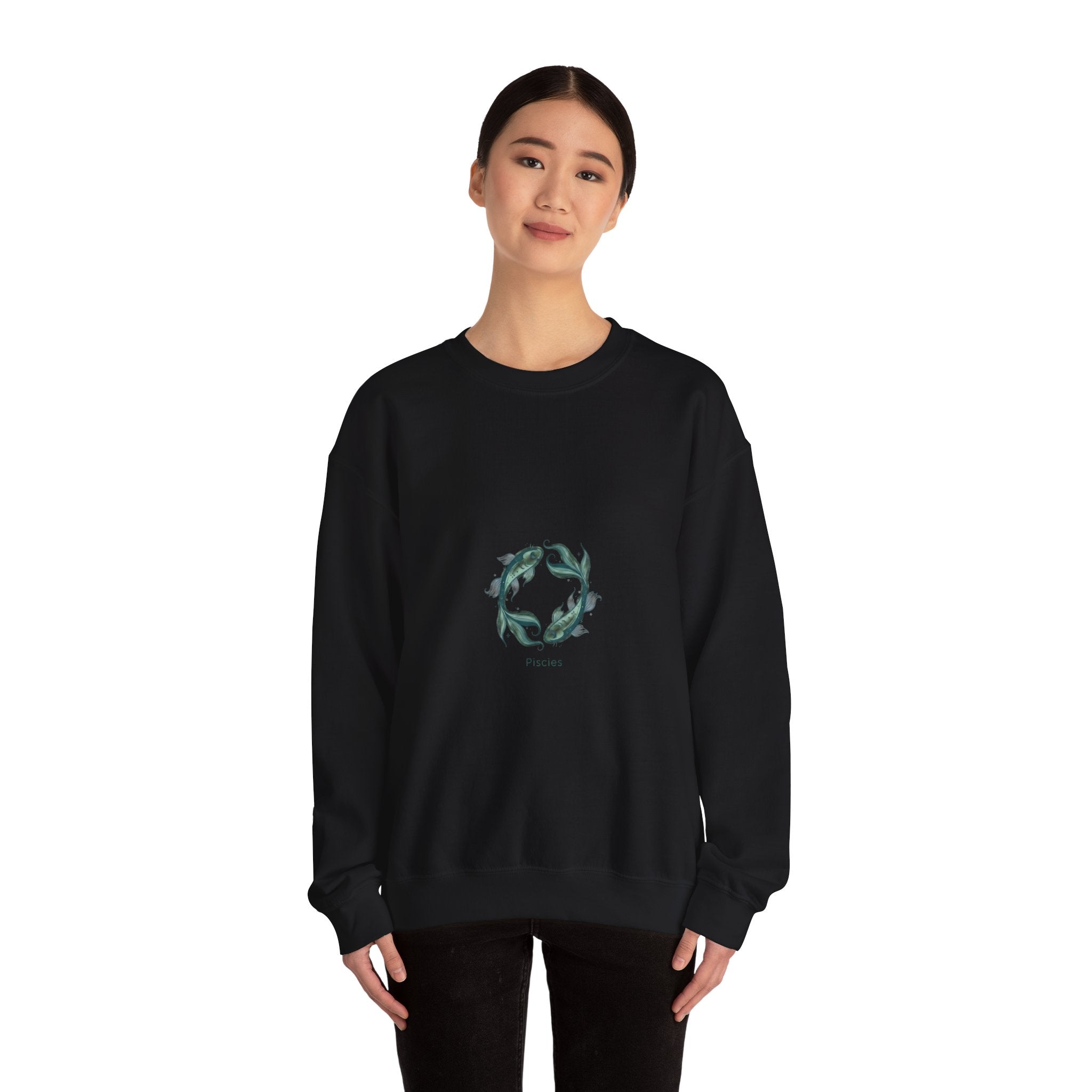Pisces ribbon fish illustration Sweatshirt | zodiac Pisces symbol, duality art