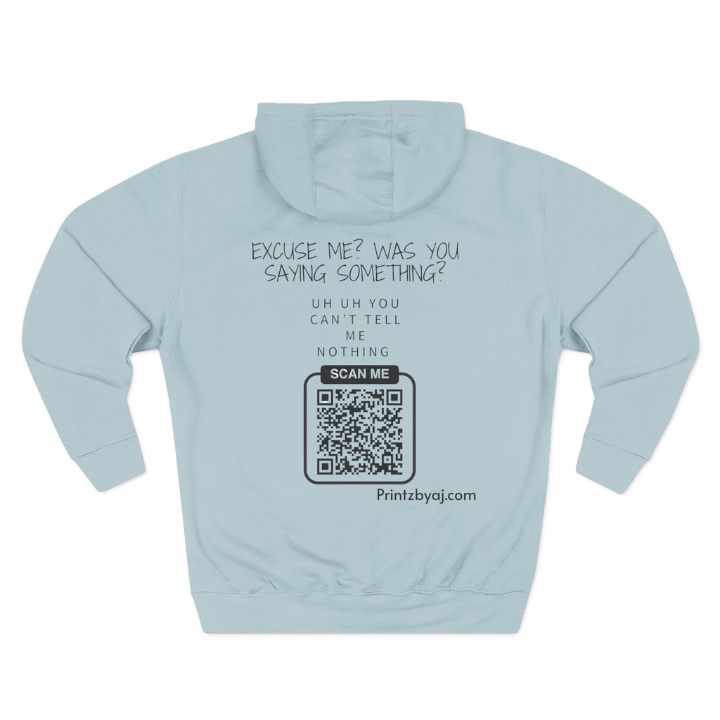 Hoodie — "Excuse Me?" QR Code Graphic Fleece Hoodie