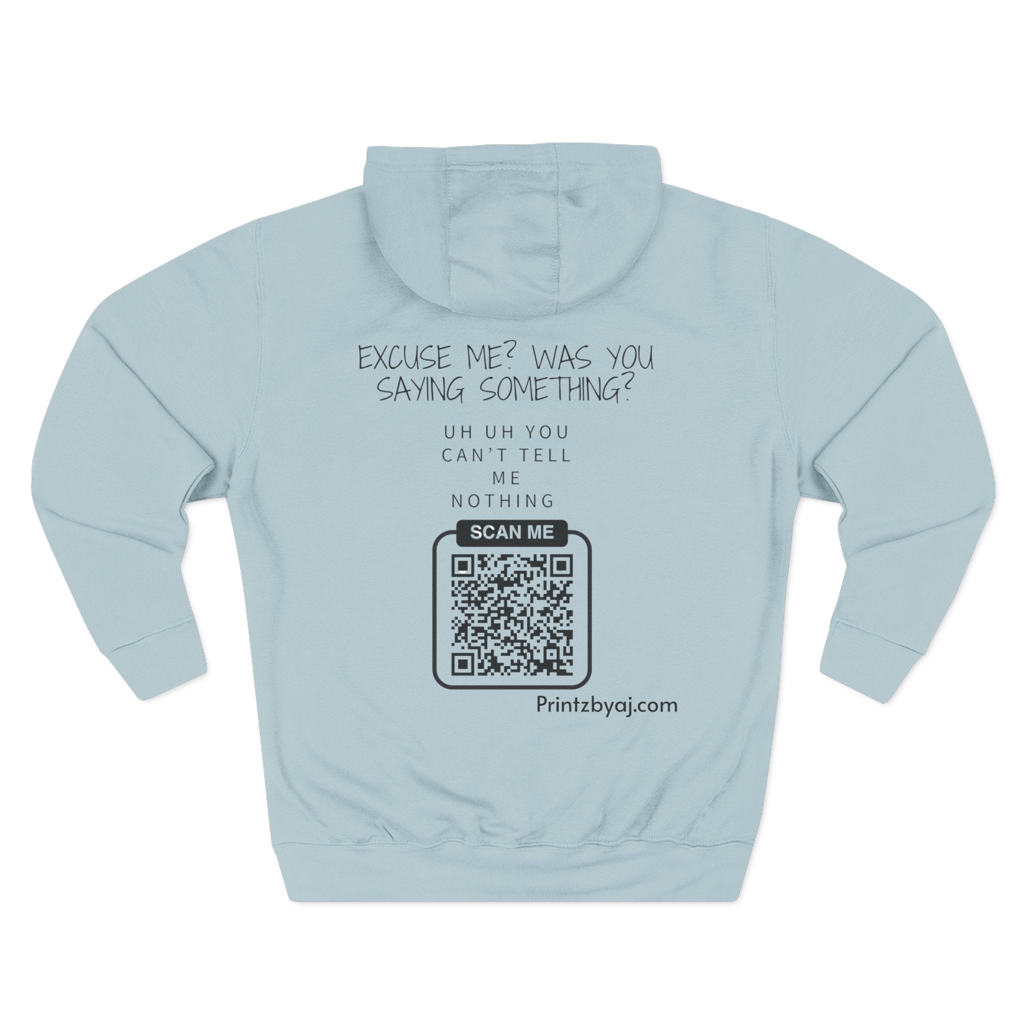 Hoodie — "Excuse Me?" QR Code Graphic Fleece Hoodie