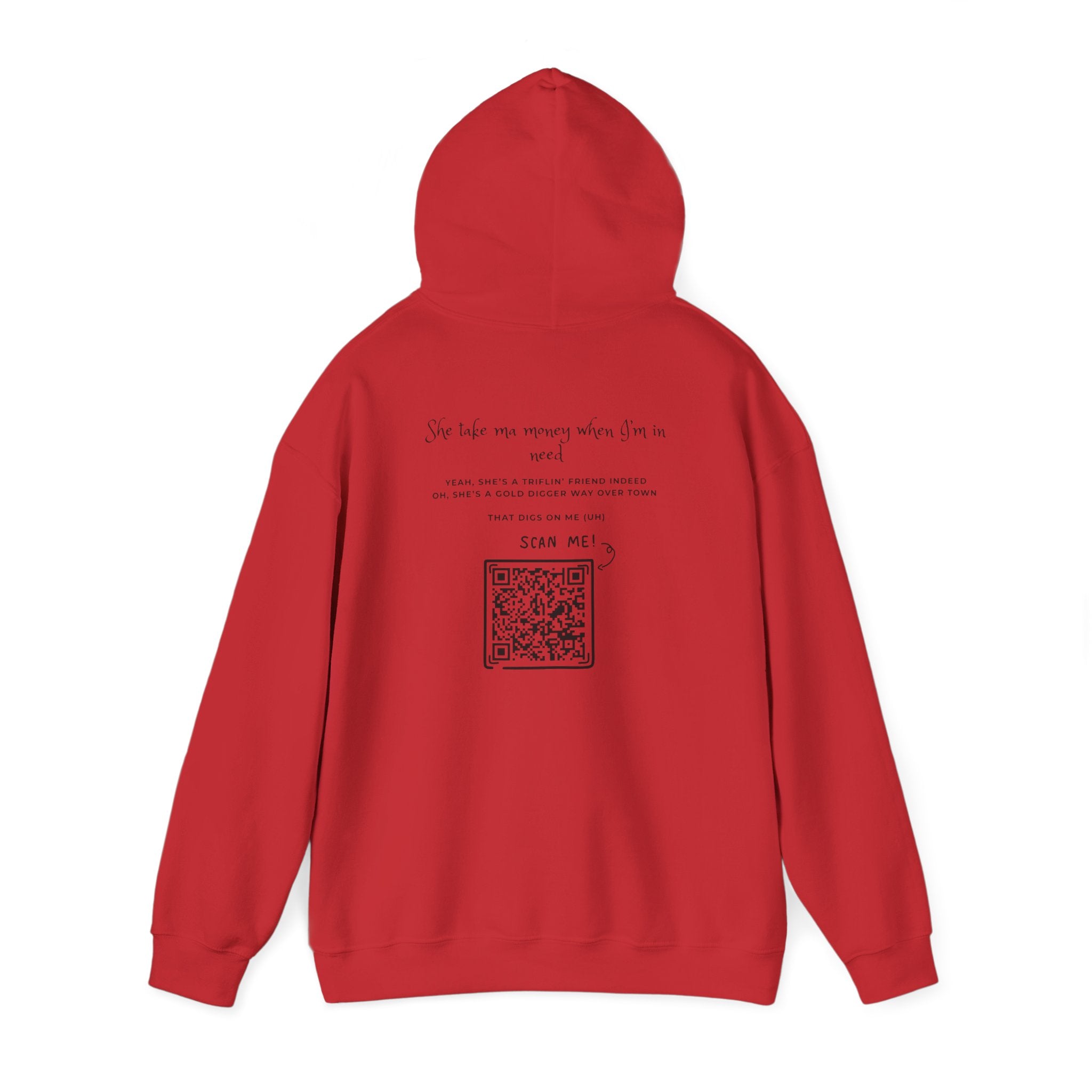 Graphic Hoodie — 3D Gold 'OWO' Design with QR Back Print