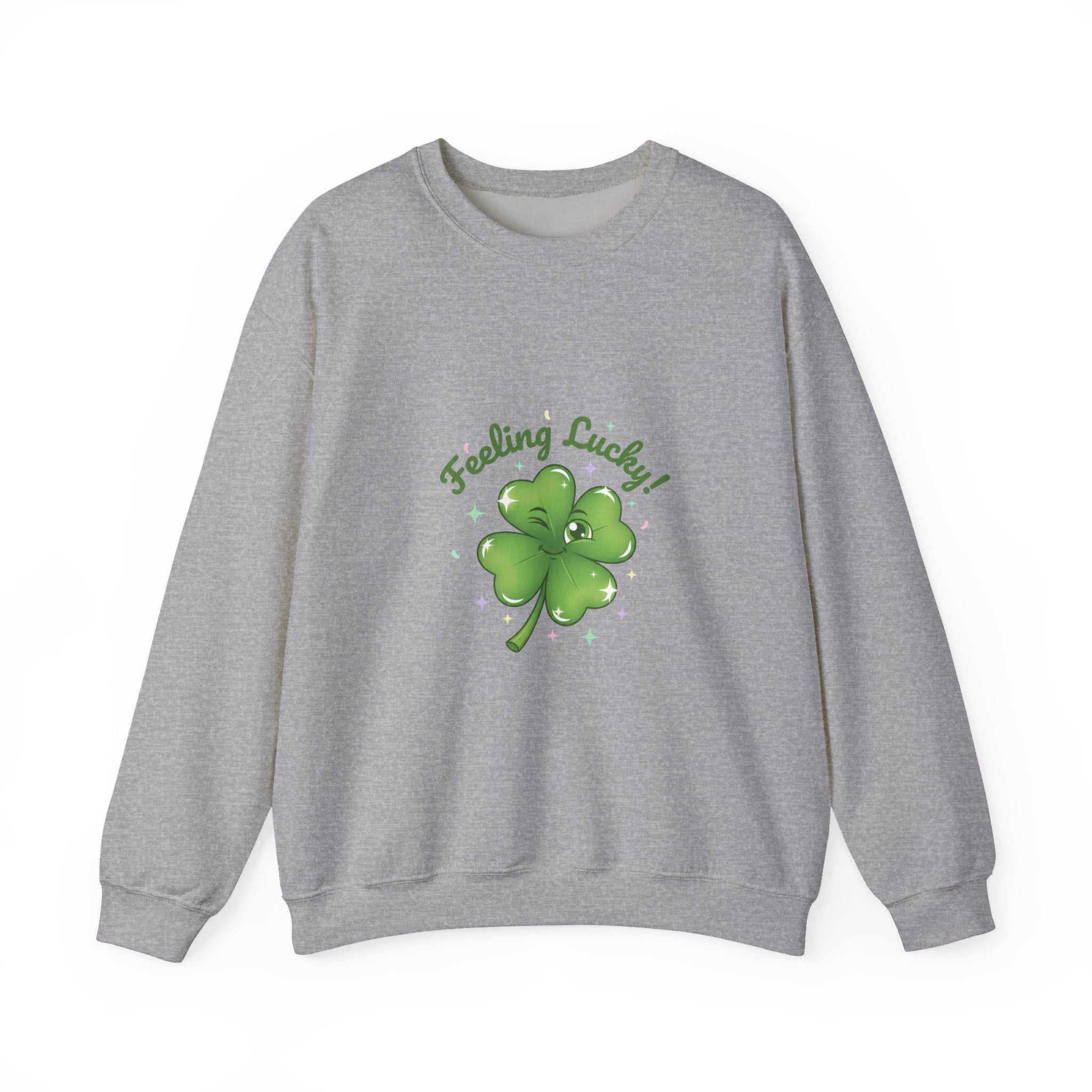 Feeling Lucky Clover Crewneck Sweatshirt | luck energy shirt, green luck design
