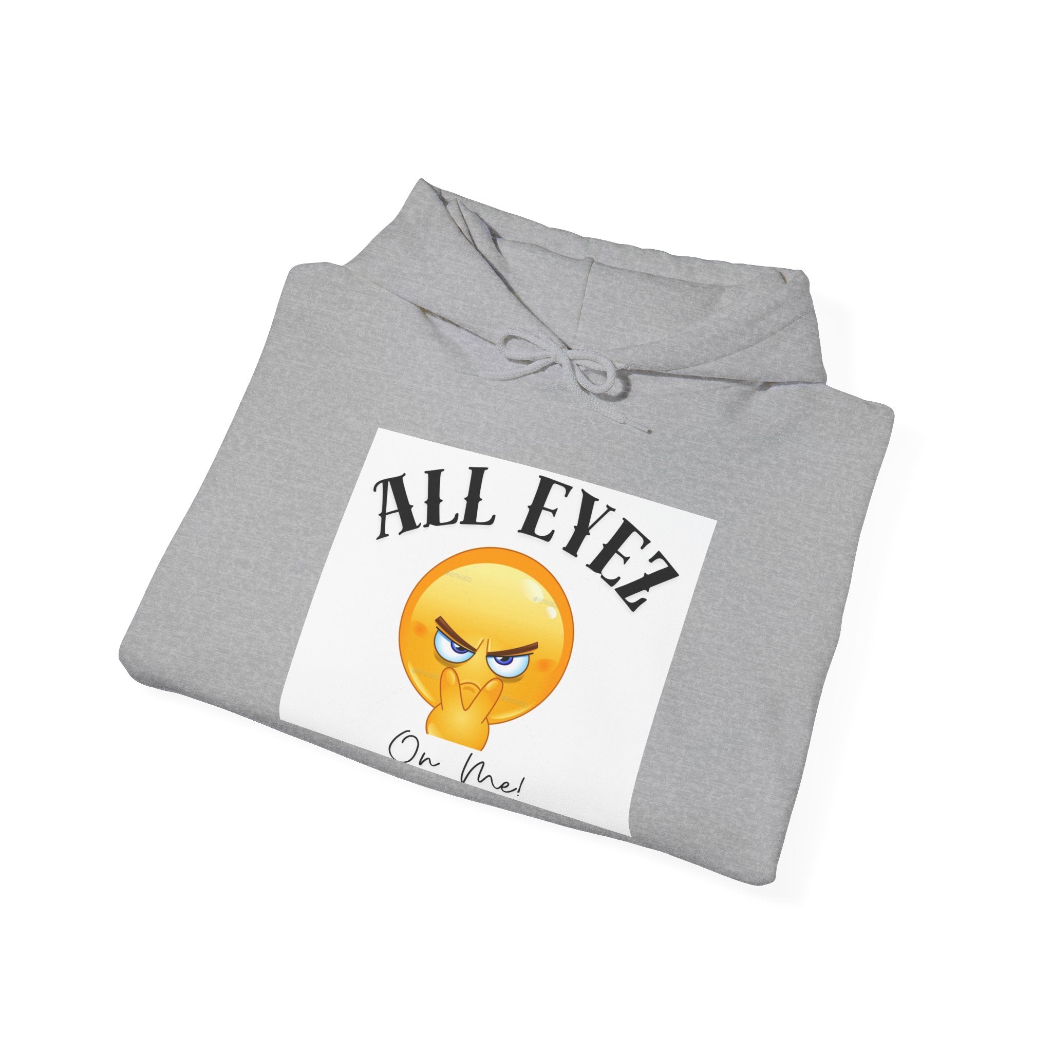 Hoodie — "All Eyez On Me" Angry Emoji Pullover with QR Code Back