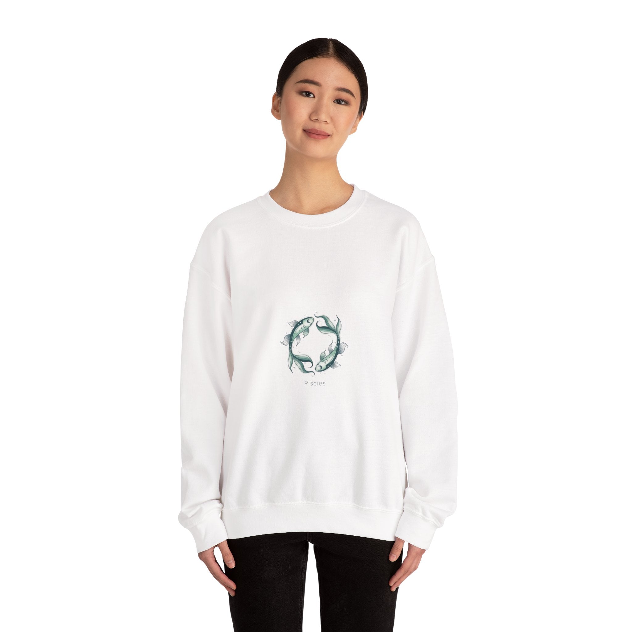 Pisces ribbon fish illustration Sweatshirt | zodiac Pisces symbol, duality art