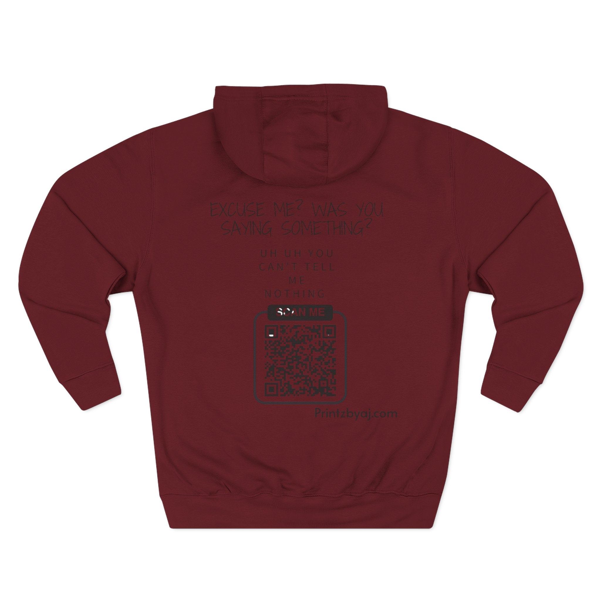 Hoodie — "Excuse Me?" QR Code Graphic Fleece Hoodie