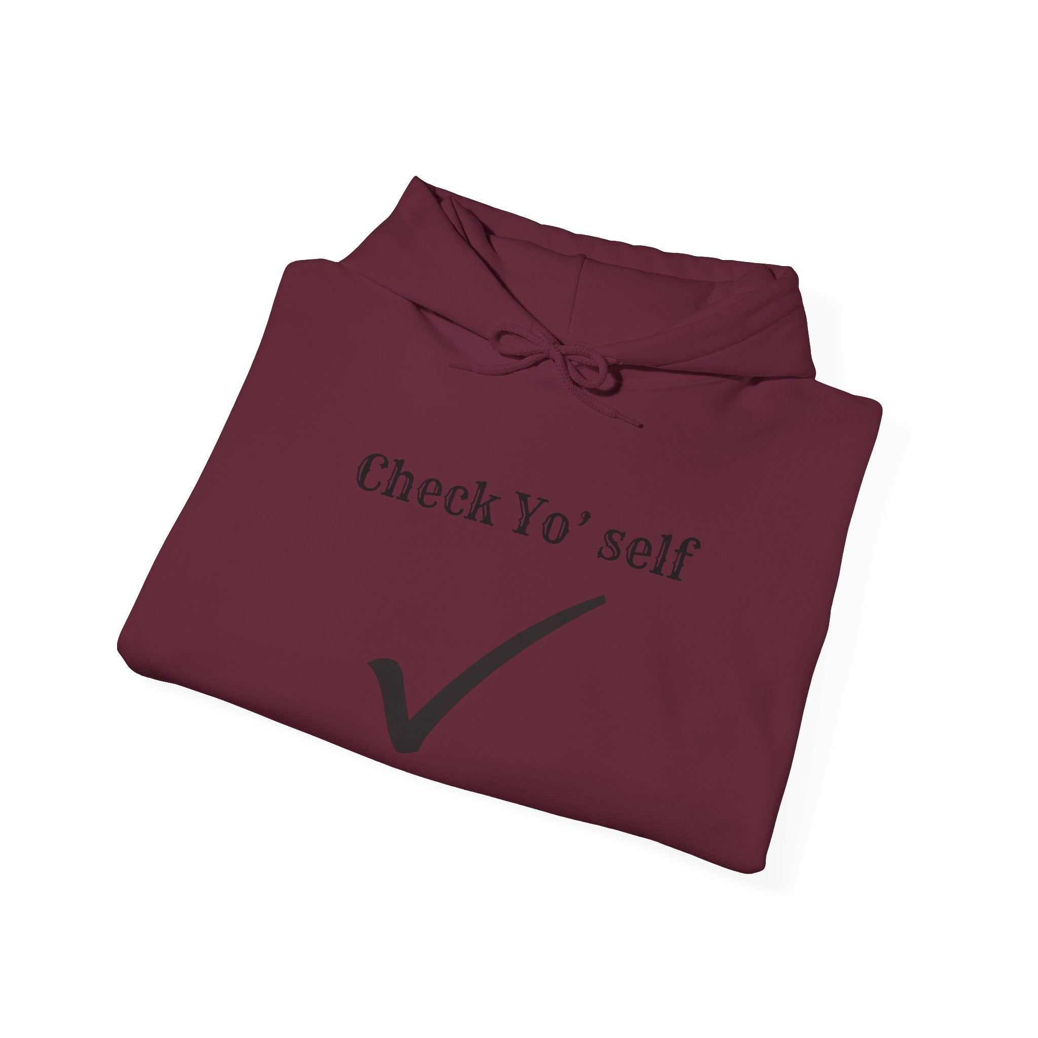 Hoodie — "Check yo' self" Emoji Pullover with QR Code Back
