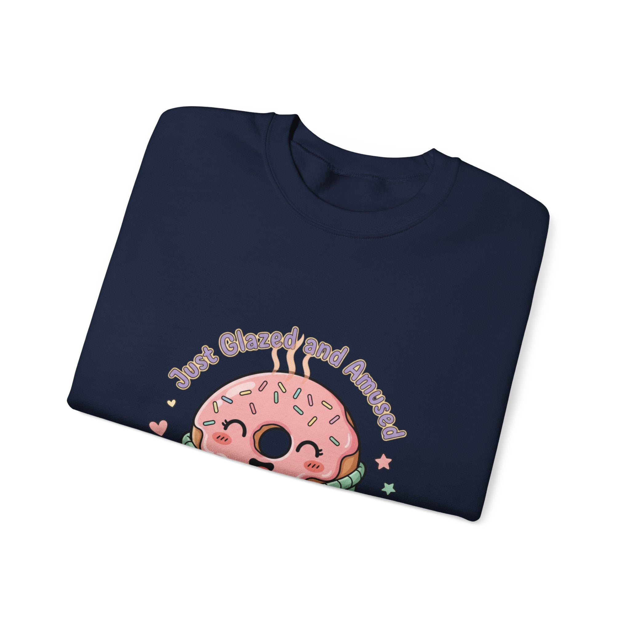 Cozy Donut Illustration Sweatshirt | Food Pun Comfort, Pastel Snack Humor