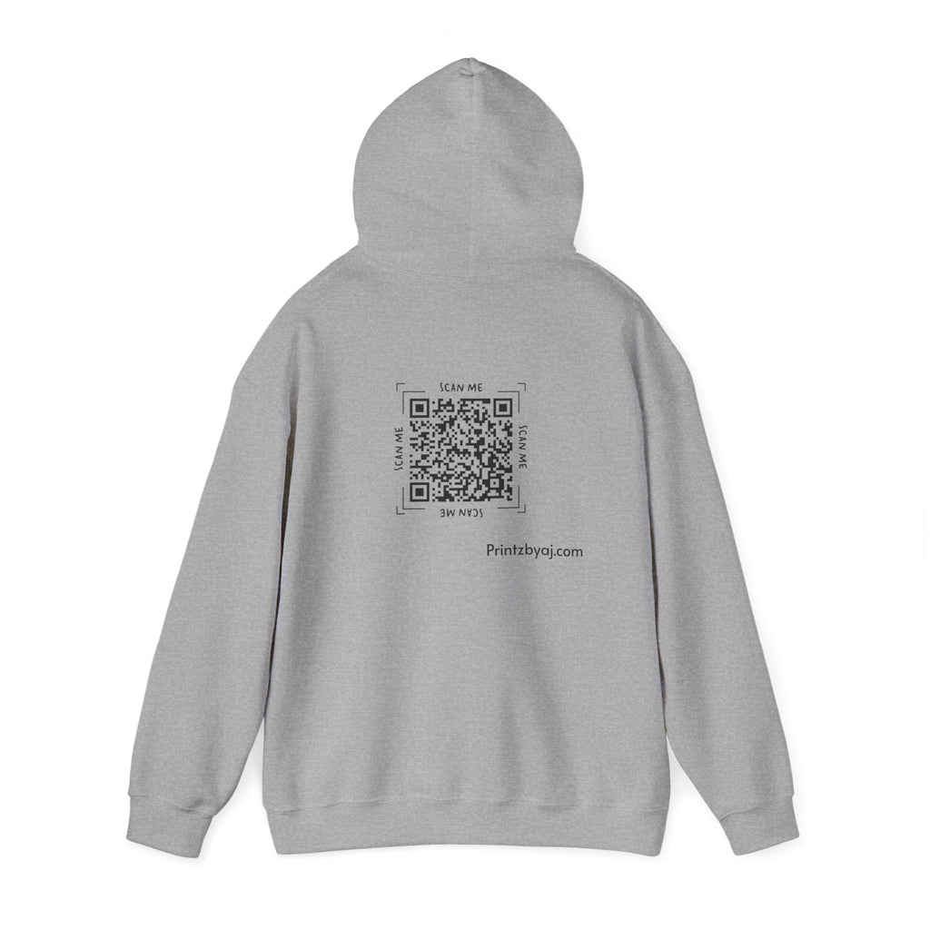 Beast Mode Emoji Hoodie with QR Code Back — Funny Gym Motivation Sweatshirt
