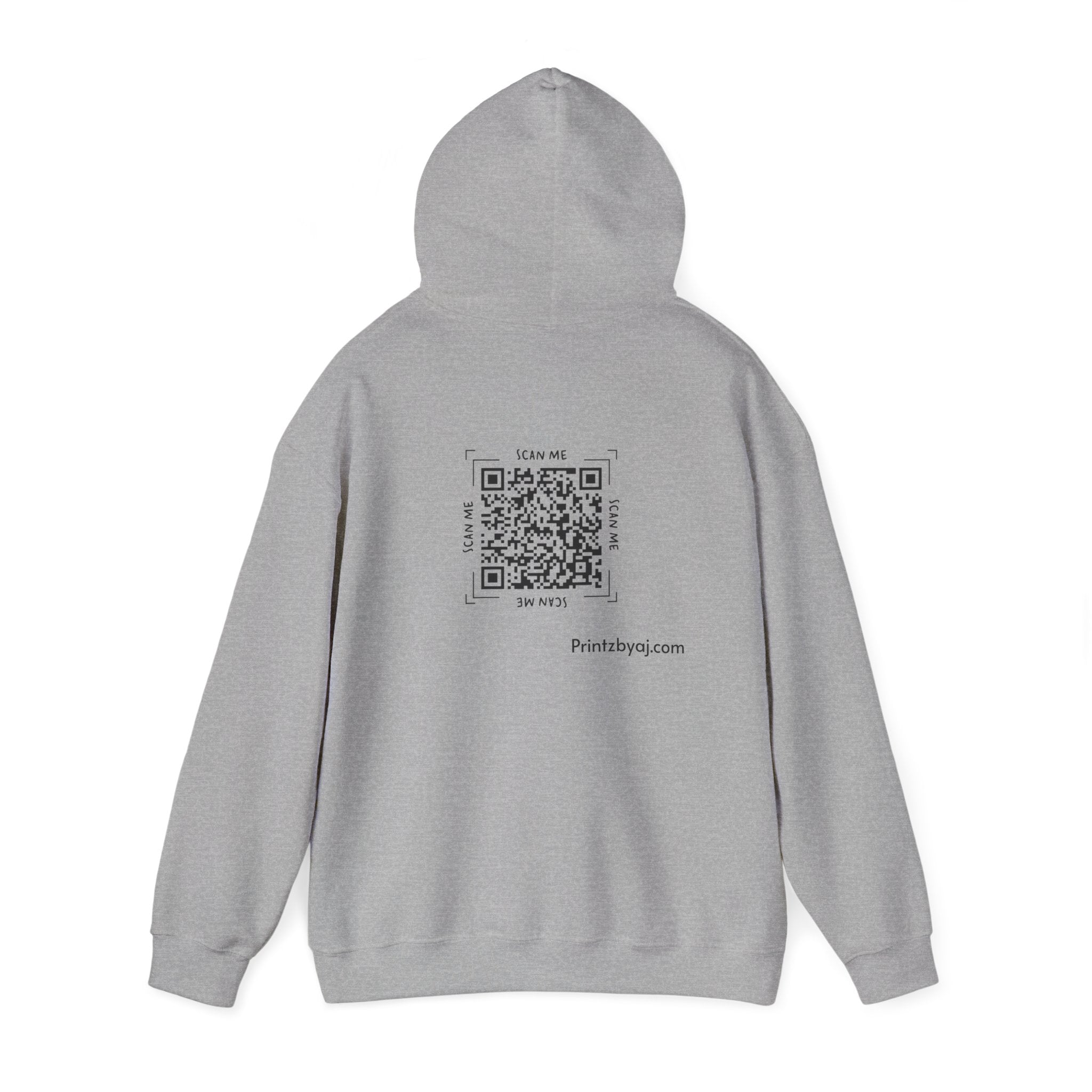 Beast Mode Emoji Hoodie with QR Code Back — Funny Gym Motivation Sweatshirt