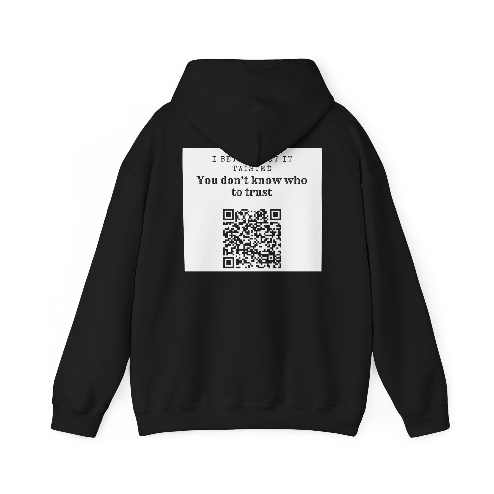 Hoodie — "All Eyez On Me" Angry Emoji Pullover with QR Code Back