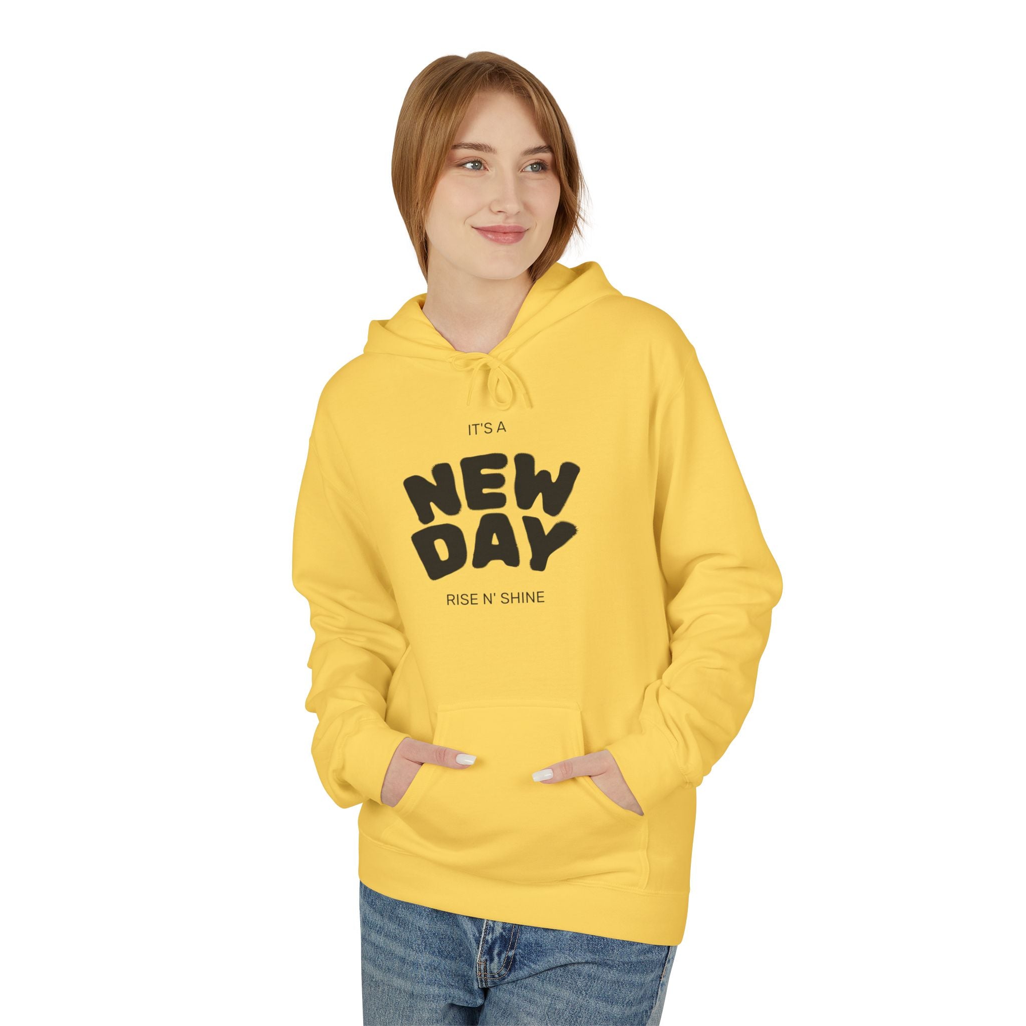 New Day Graphic Hoodie — "It's a New Day" Motivational Pullover