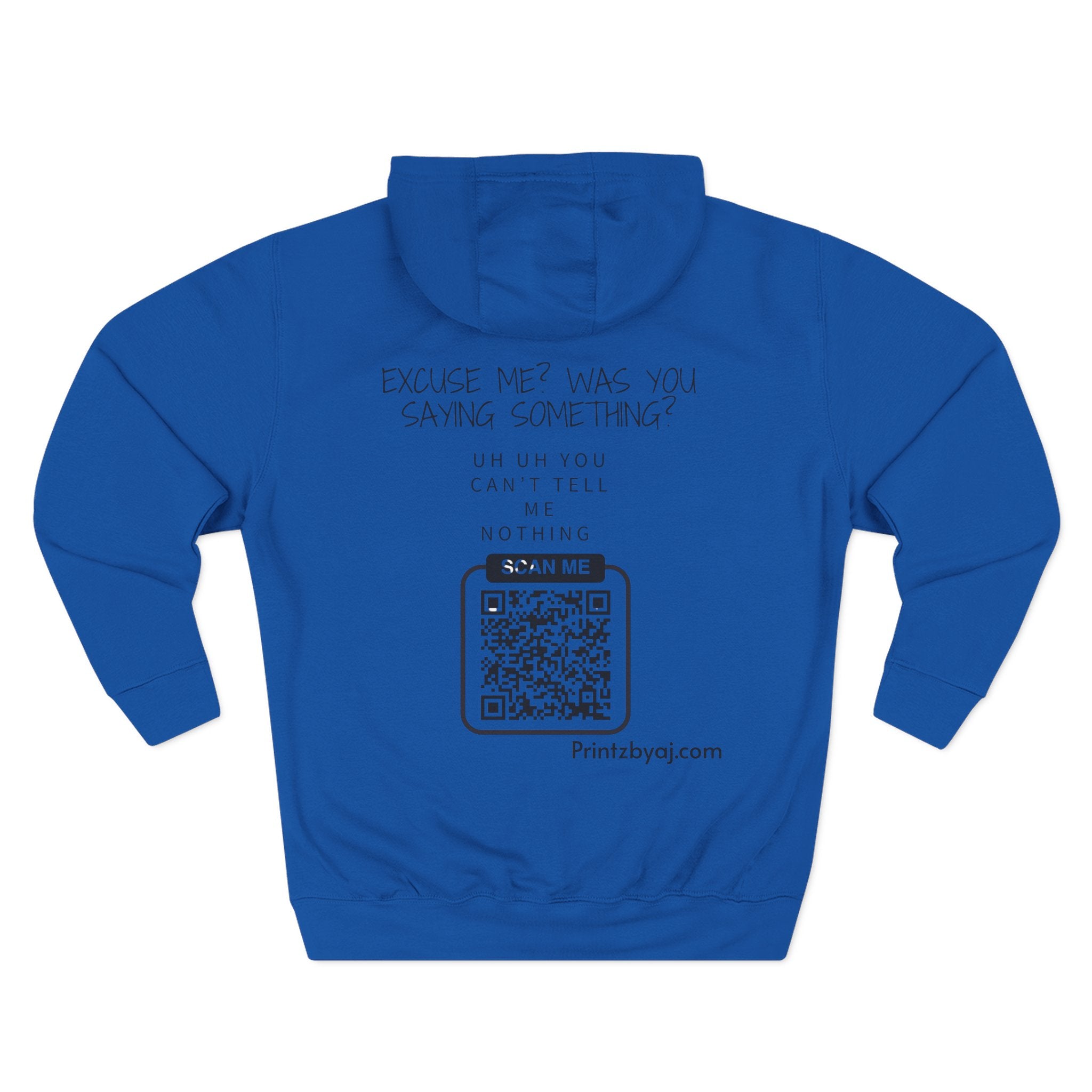 Hoodie — "Excuse Me?" QR Code Graphic Fleece Hoodie