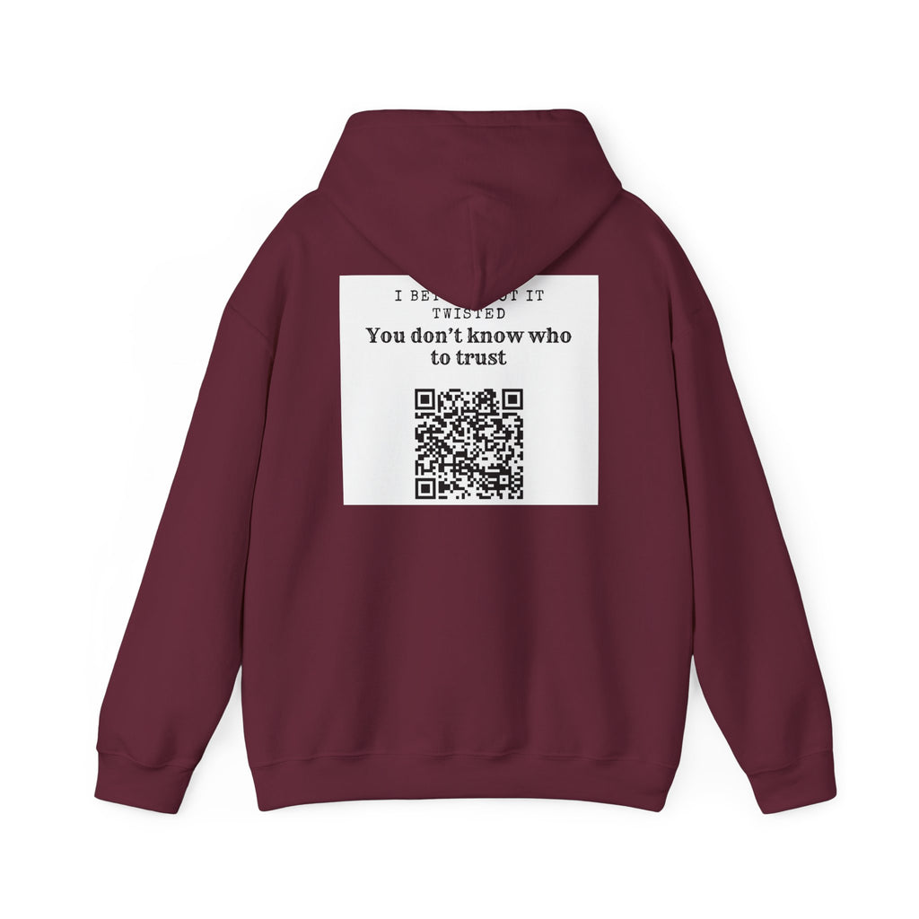 Hoodie — "All Eyez On Me" Angry Emoji Pullover with QR Code Back