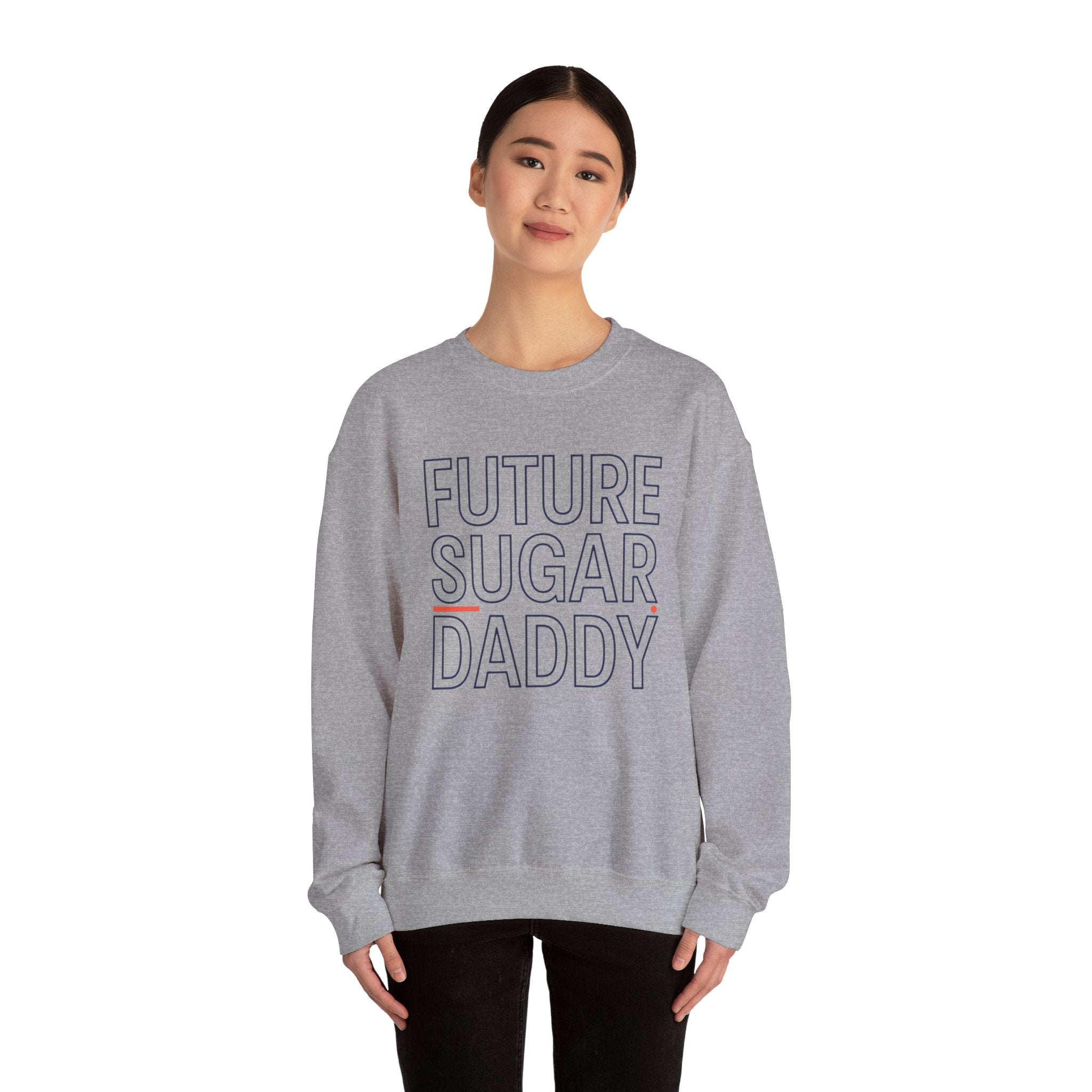 Future Sugar Daddy Crewneck, Outline-Only Type, Hollow Letter Typography
