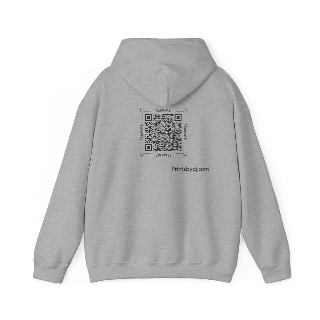 Beast Mode Emoji Hoodie with QR Code Back — Funny Gym Motivation Sweatshirt